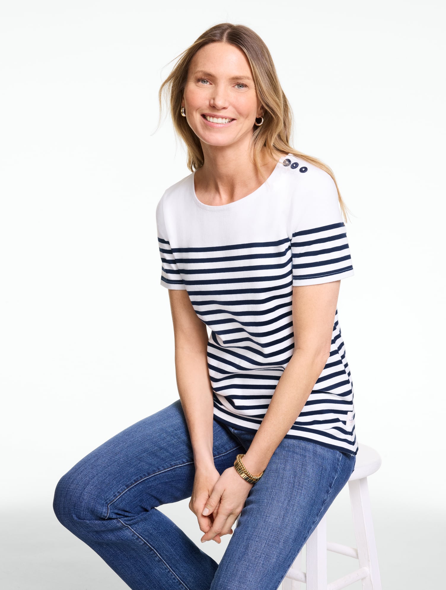 Authentic Talbots Tee - Bayside Stripe