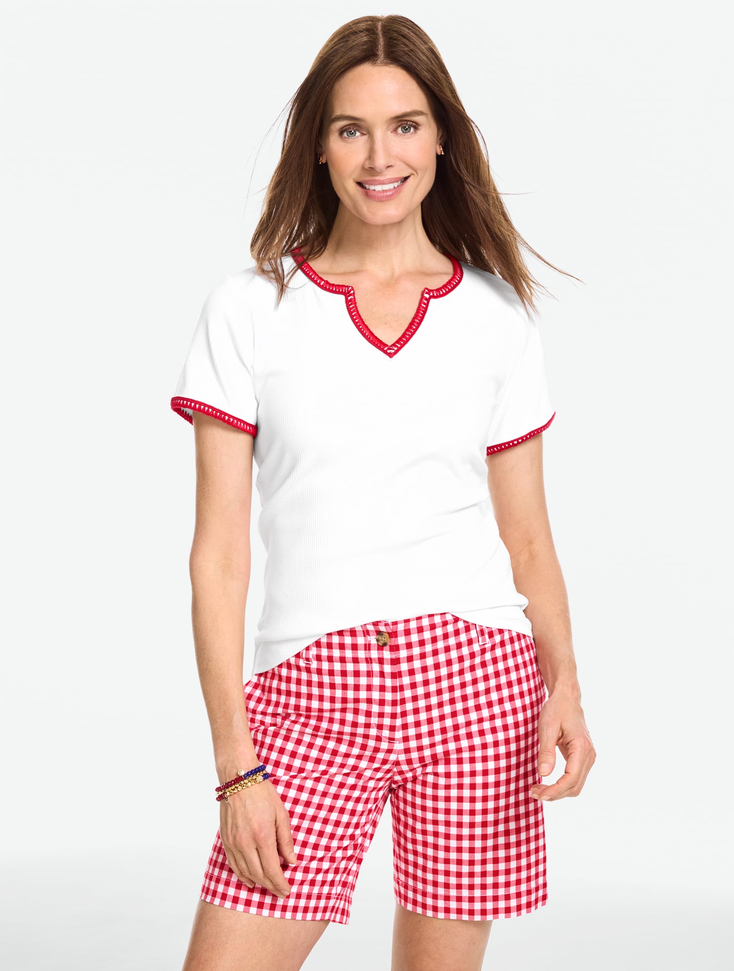 Whipstitch Short Sleeve Top | Talbots