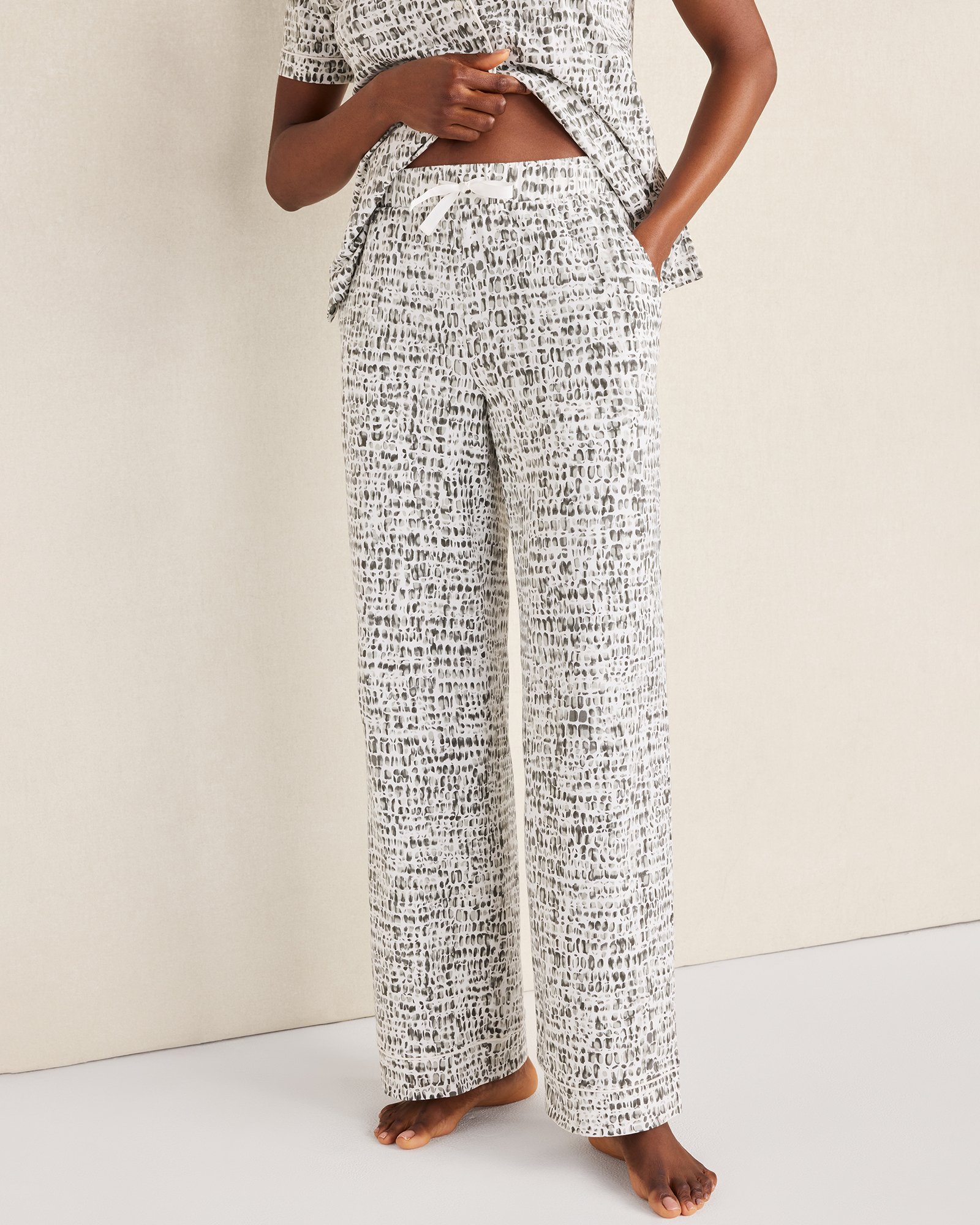 Organic Cotton Jersey Pebble Print Pajama Pants