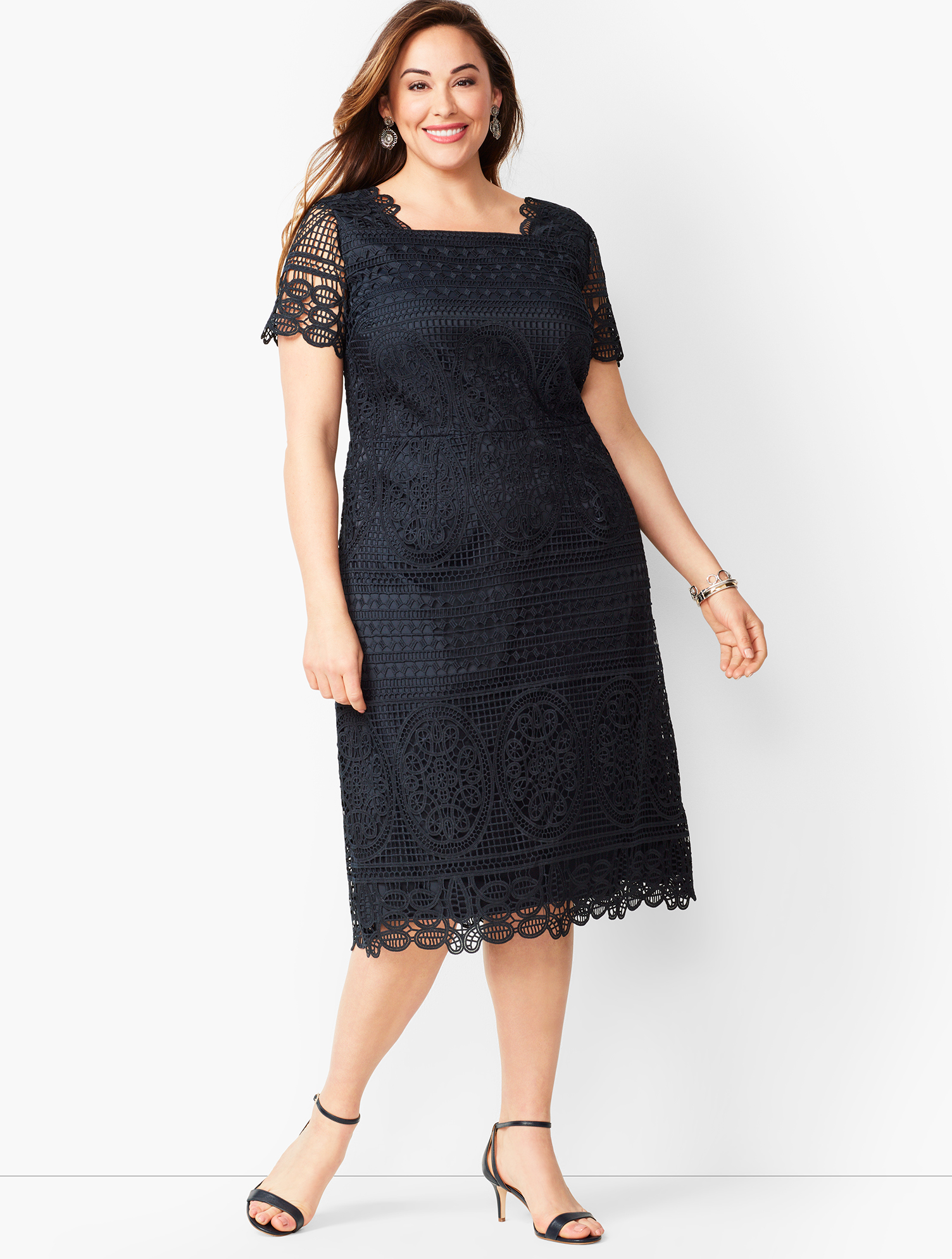 Medallion Lace A-Line Dress | Talbots Medallion Lace A-Line Dress | Talbots