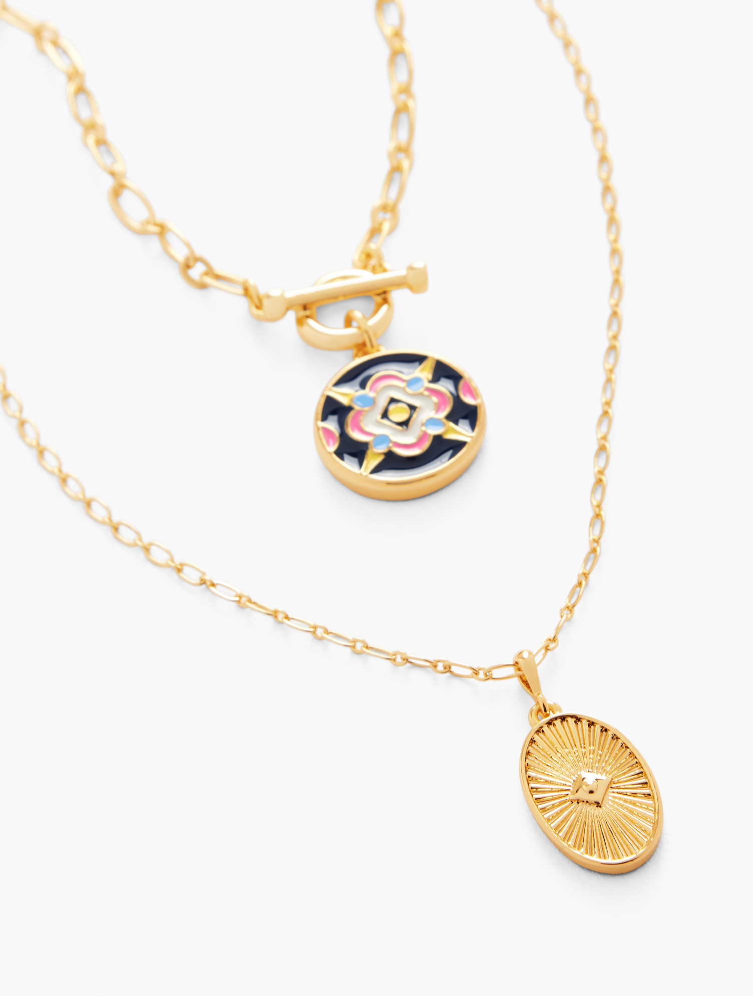 Talbots Layered Medallion Necklace - Ink/gold - 001  In Ink,gold