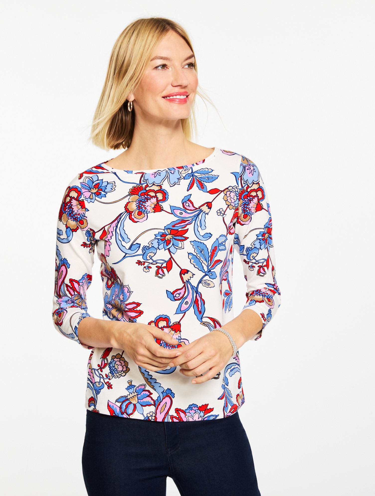 Bateau Neck Tee - Jacobean Fantasia