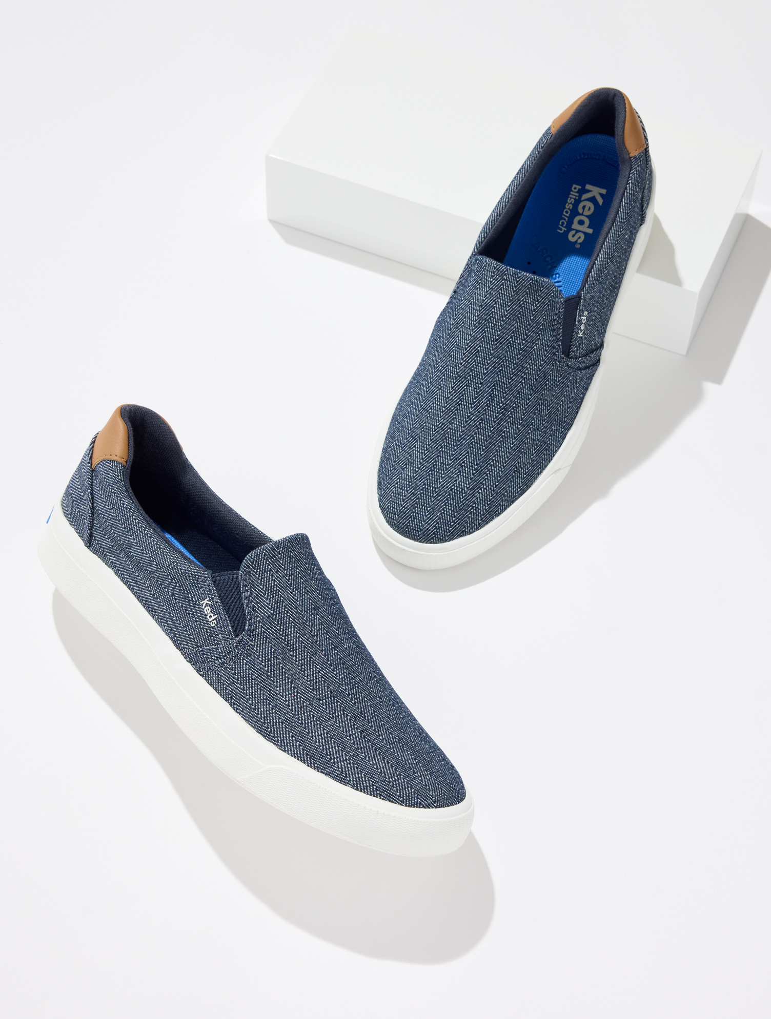Keds® Chambray Pursuit Slip-On Sneakers