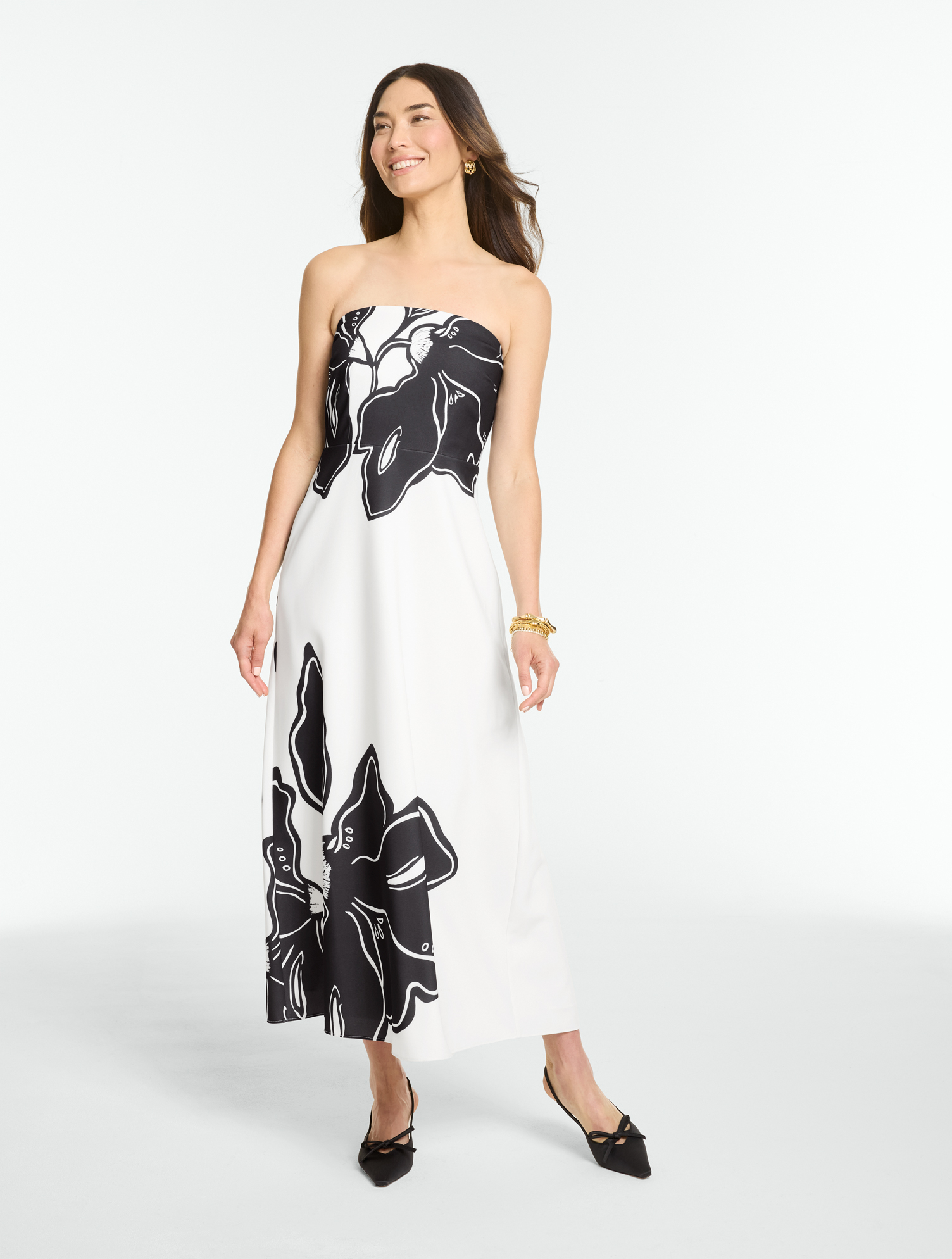 RSVP Strapless Maxi Dress - Placed Print