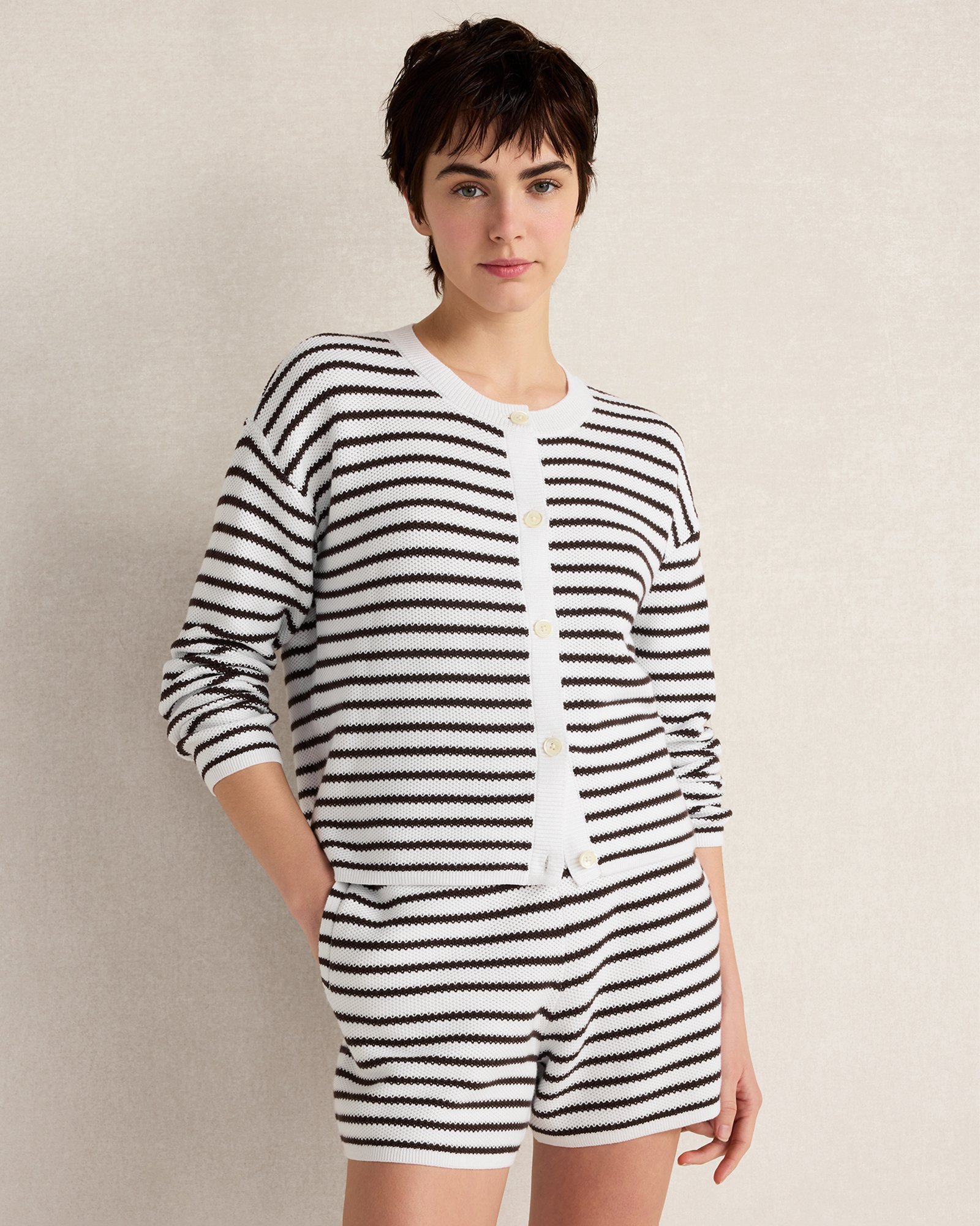 Cotton Stripe Cardigan