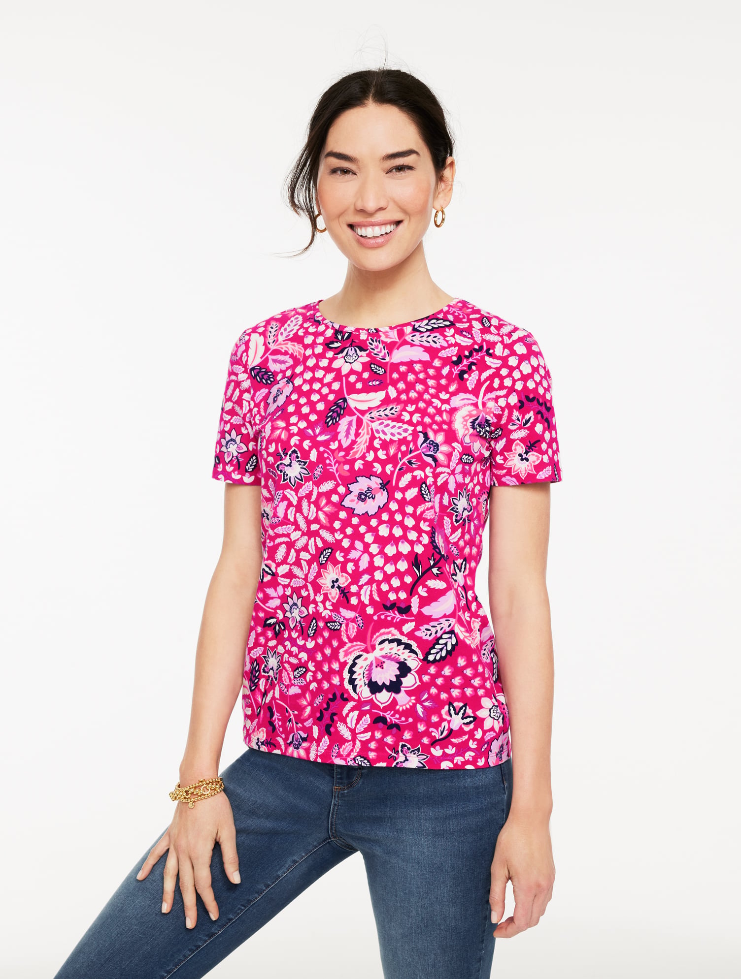 Crewneck Tee - Beaded Garden | Talbots