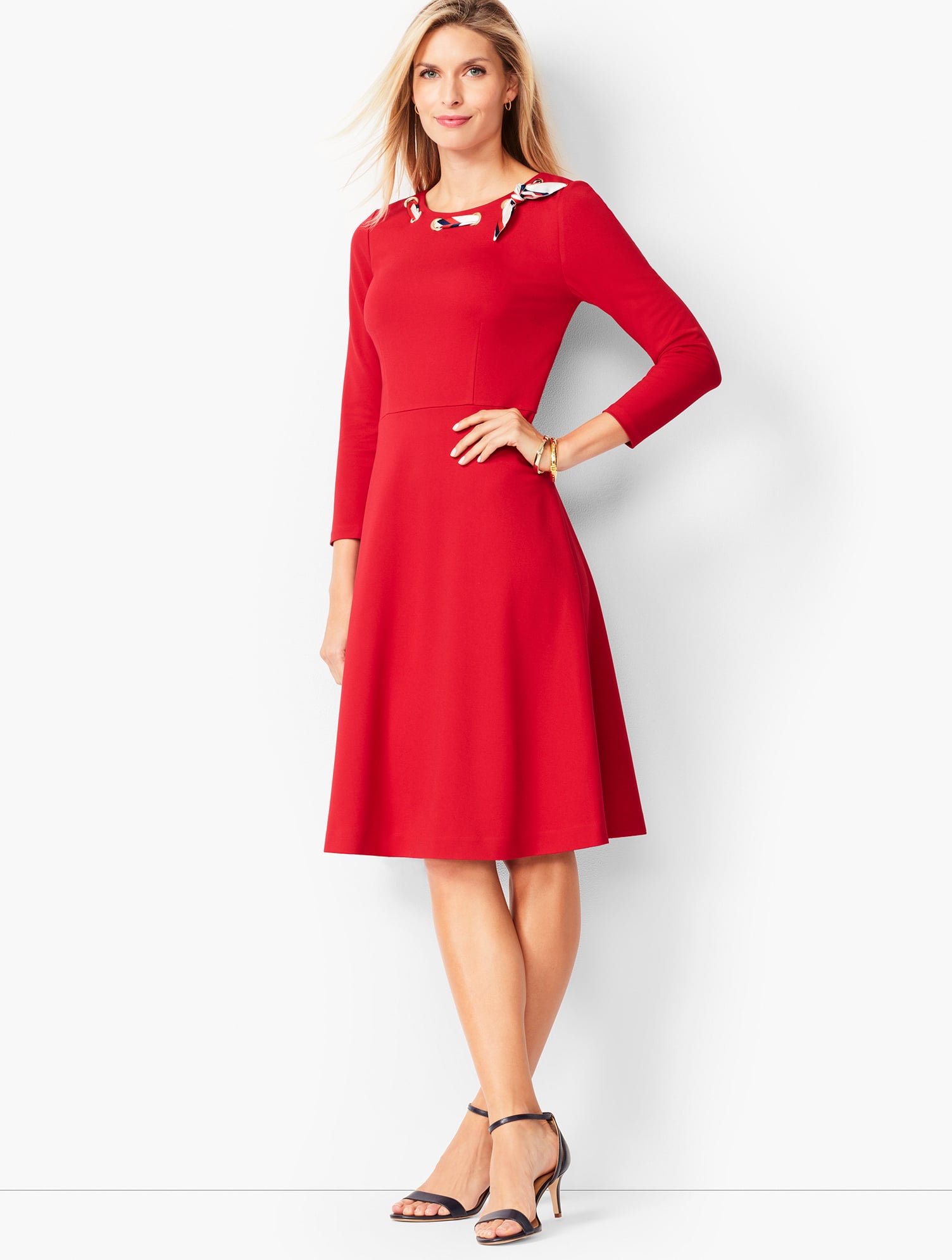 Ponte Fit & Flare Dress | Talbots Ponte Fit & Flare Dress | Talbots