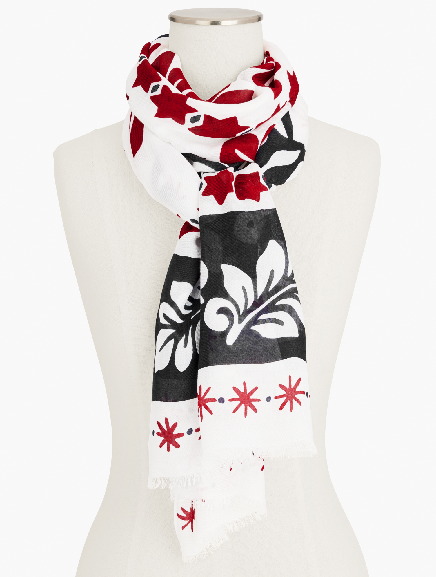 Geometric Palm Oblong Scarf