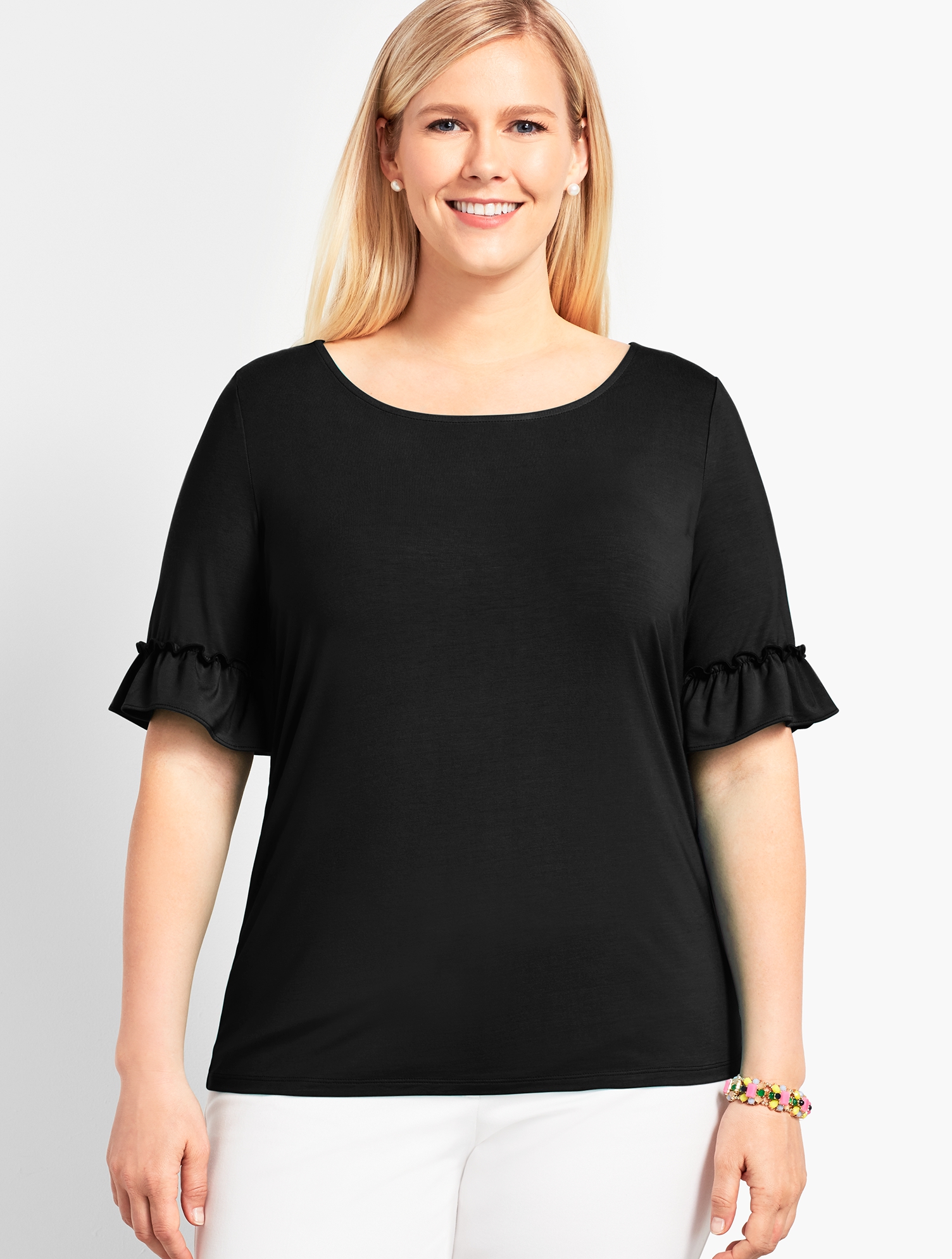トップス FLUTU Flounce-Sleeve Top | Talbots