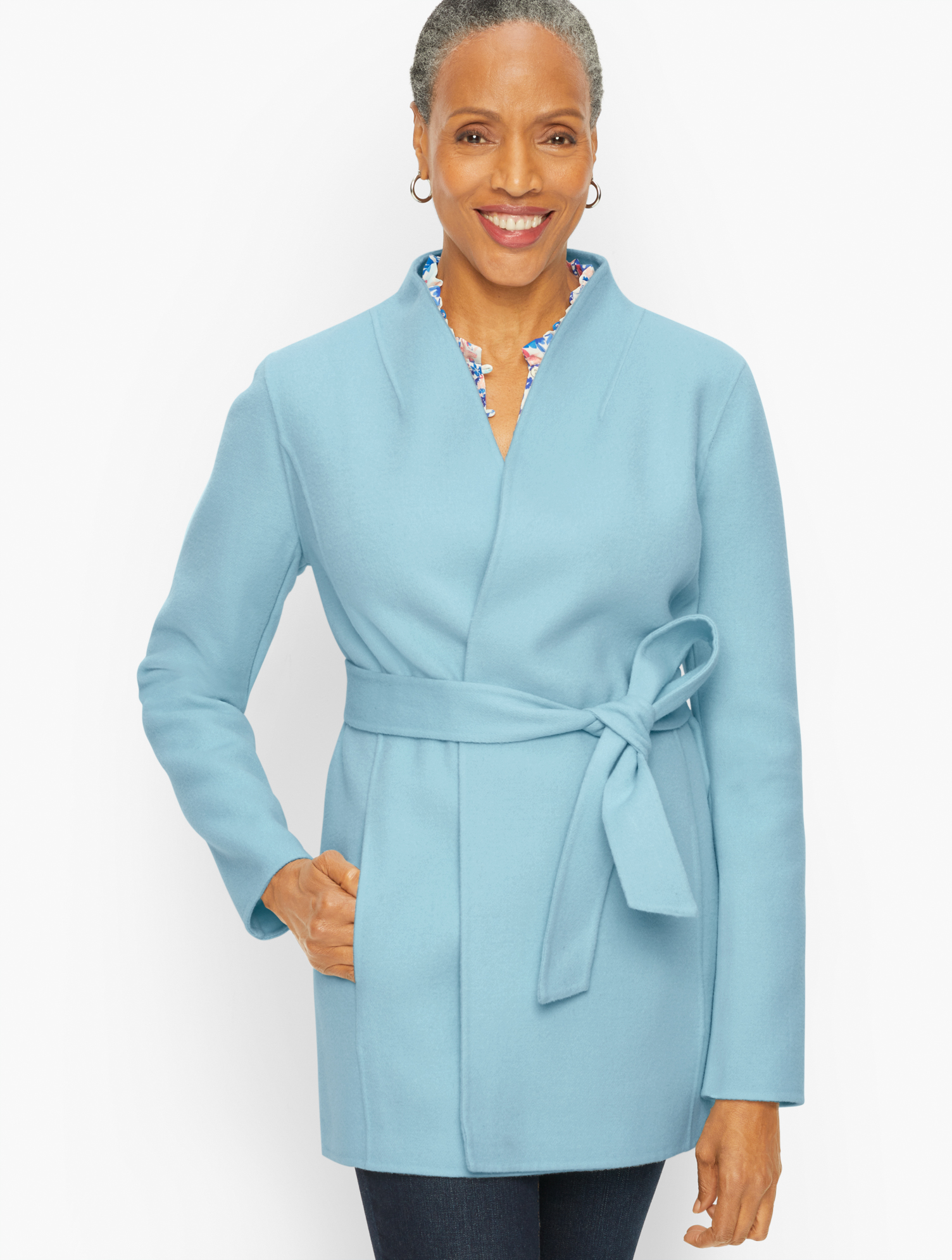 Belted Double Face Jacket | Talbots