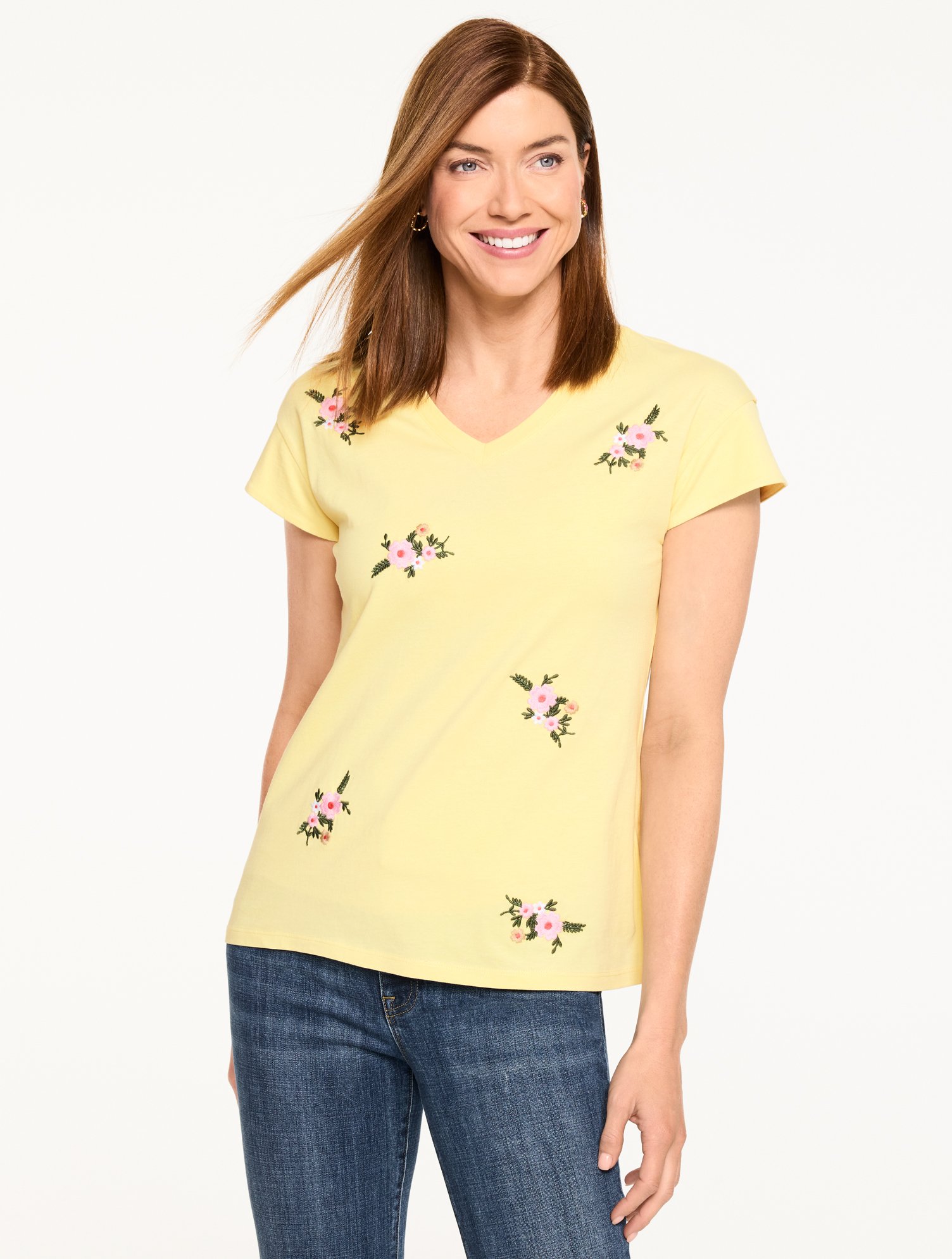 V-Neck Tee - Picnic Floral