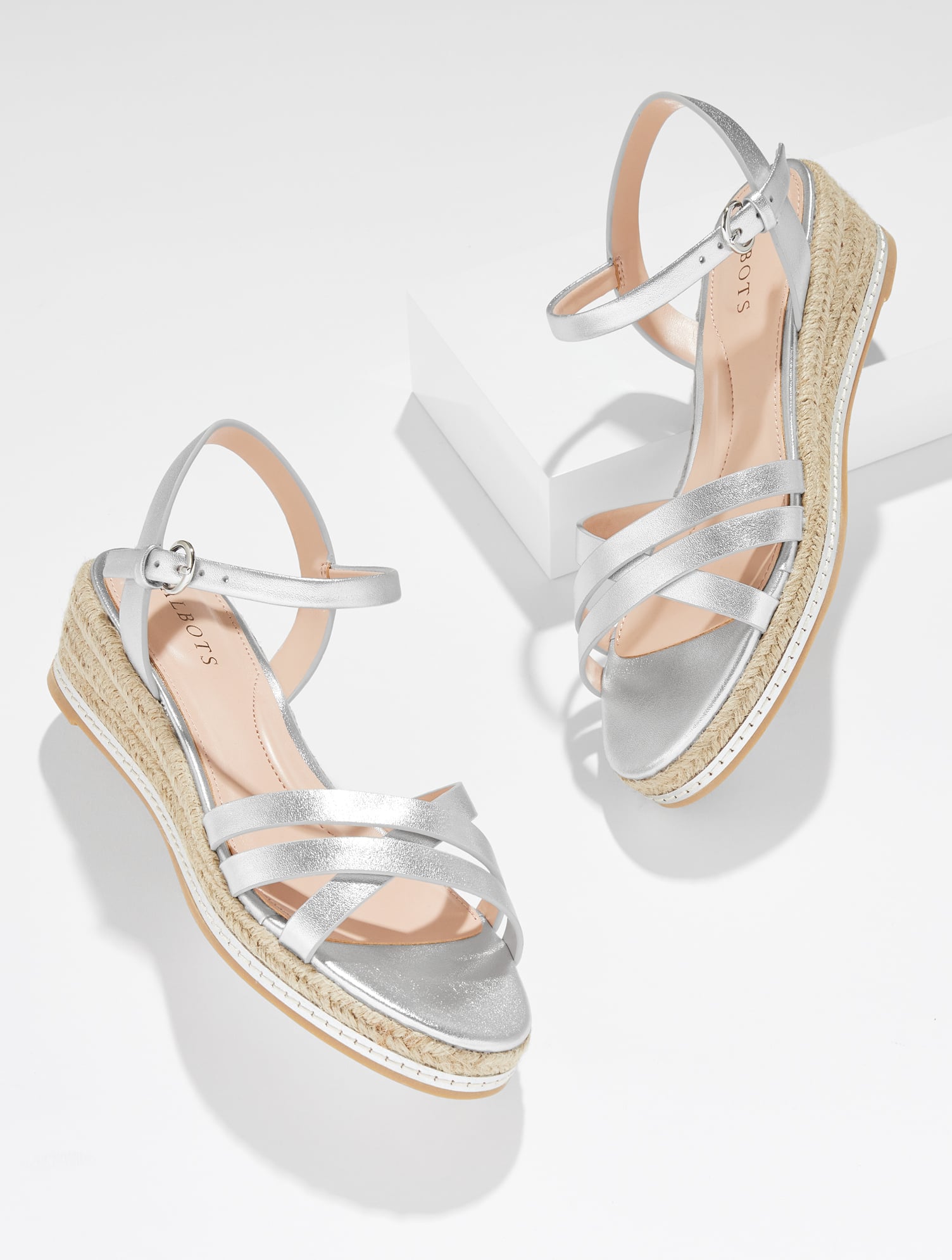 Pamela Metallic Nappa Wedge Sandals | Talbots