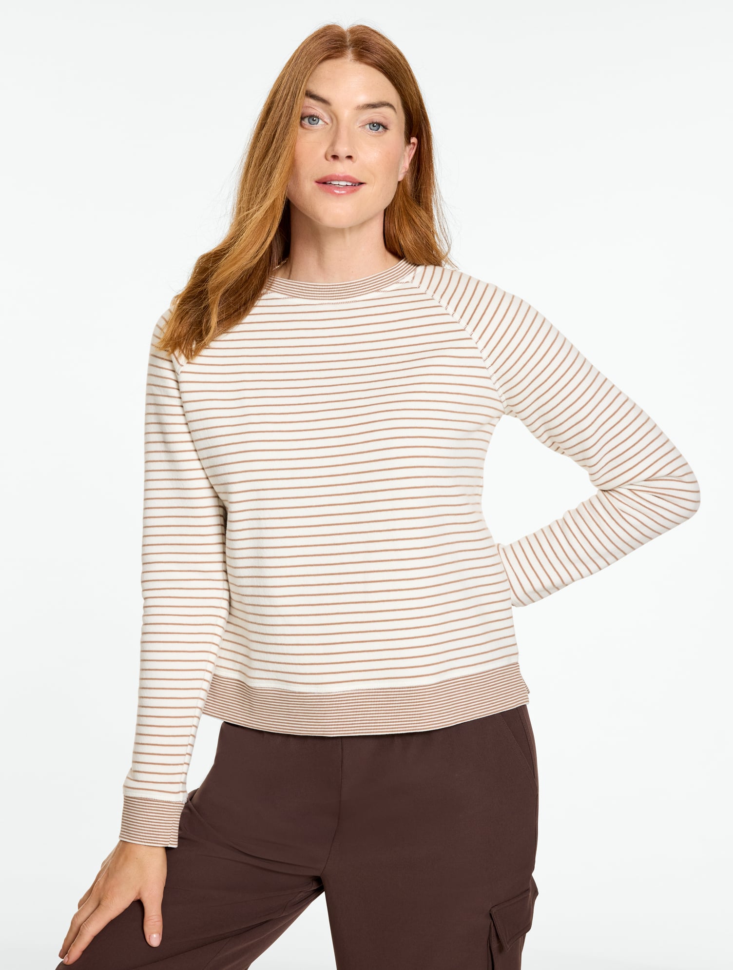 Cozy Fleece Crewneck Pullover - Bennetway Stripe - thumbnail 4