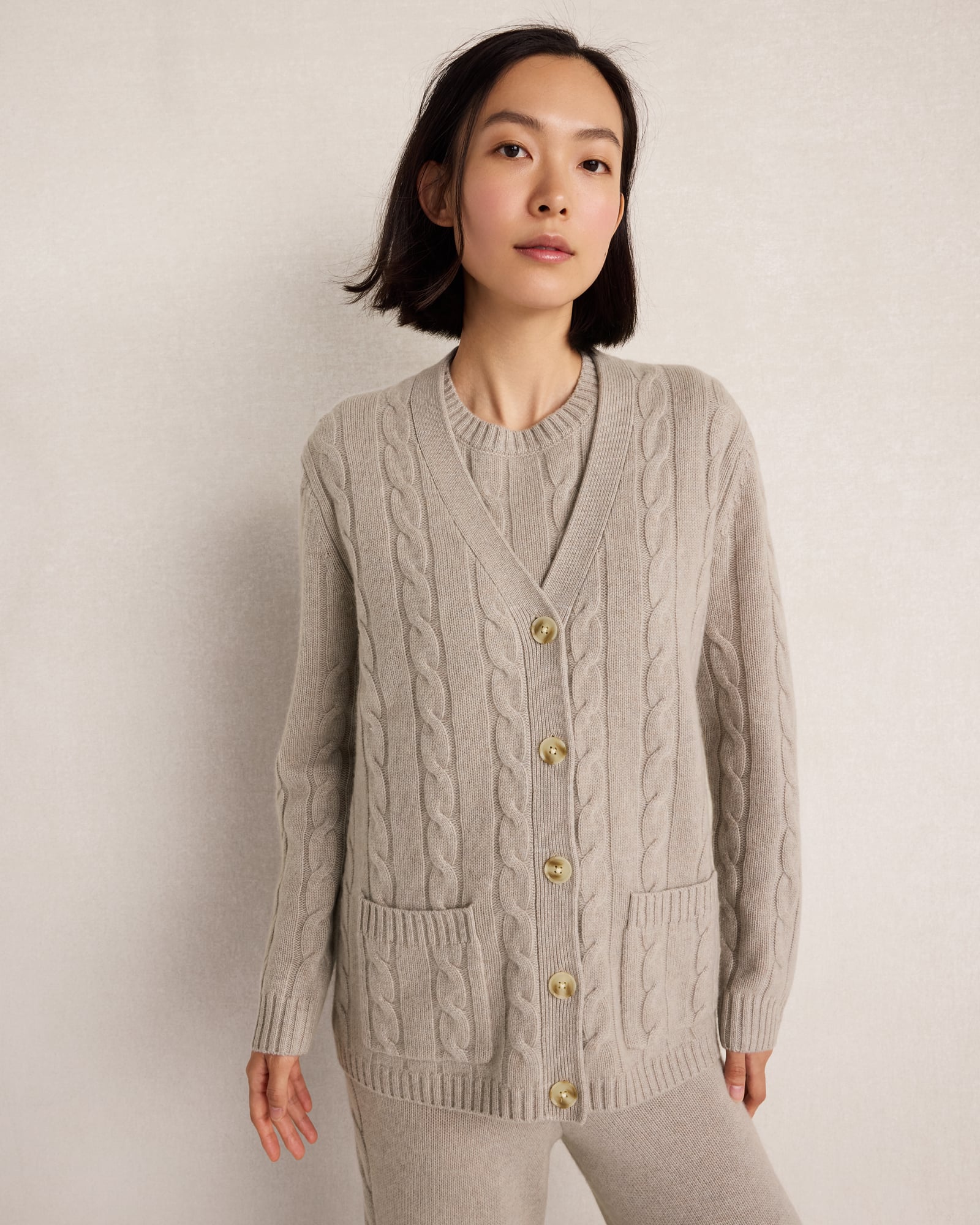 Cashmere Cable Knit Cardigan