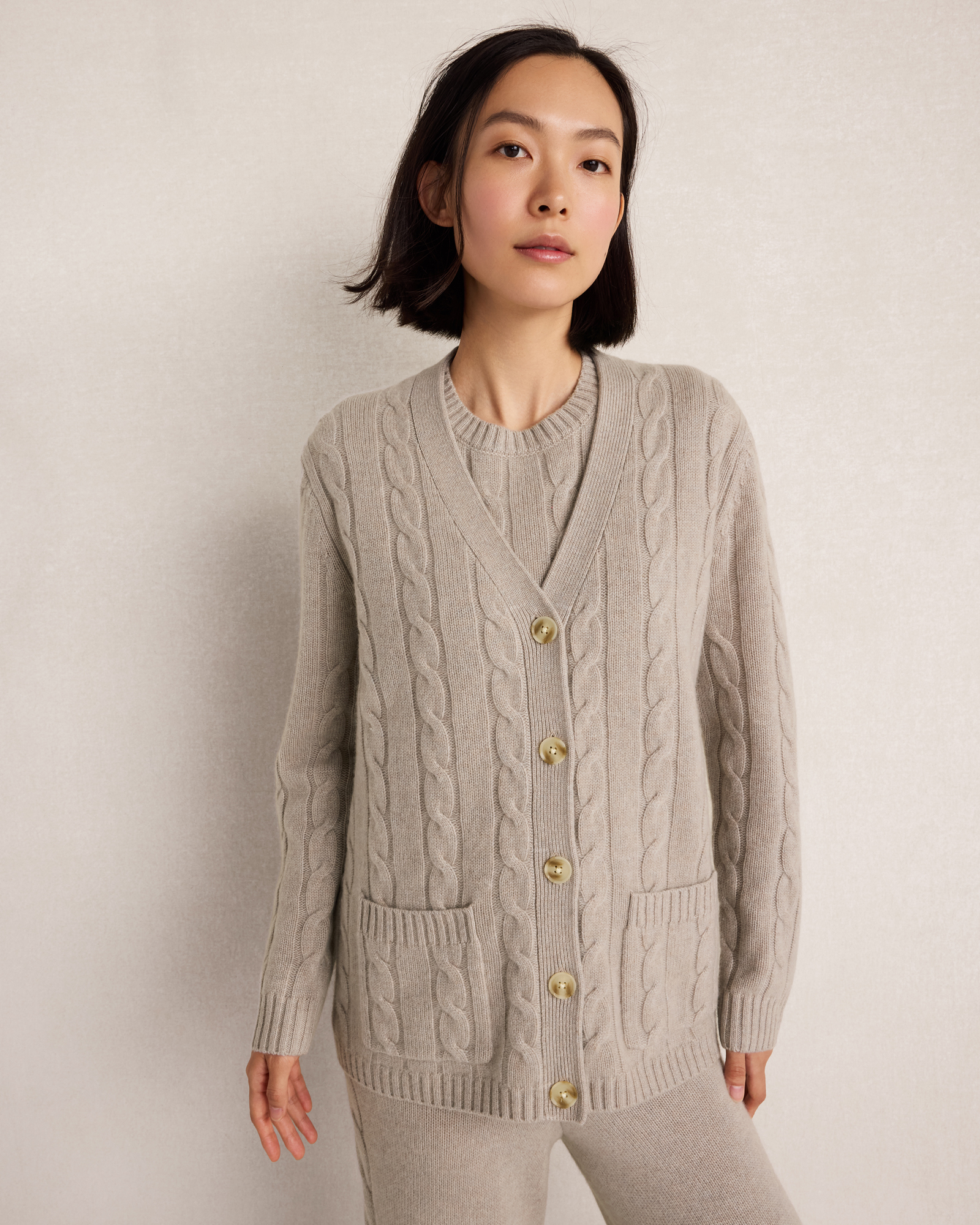 Cashmere Cable Knit Cardigan