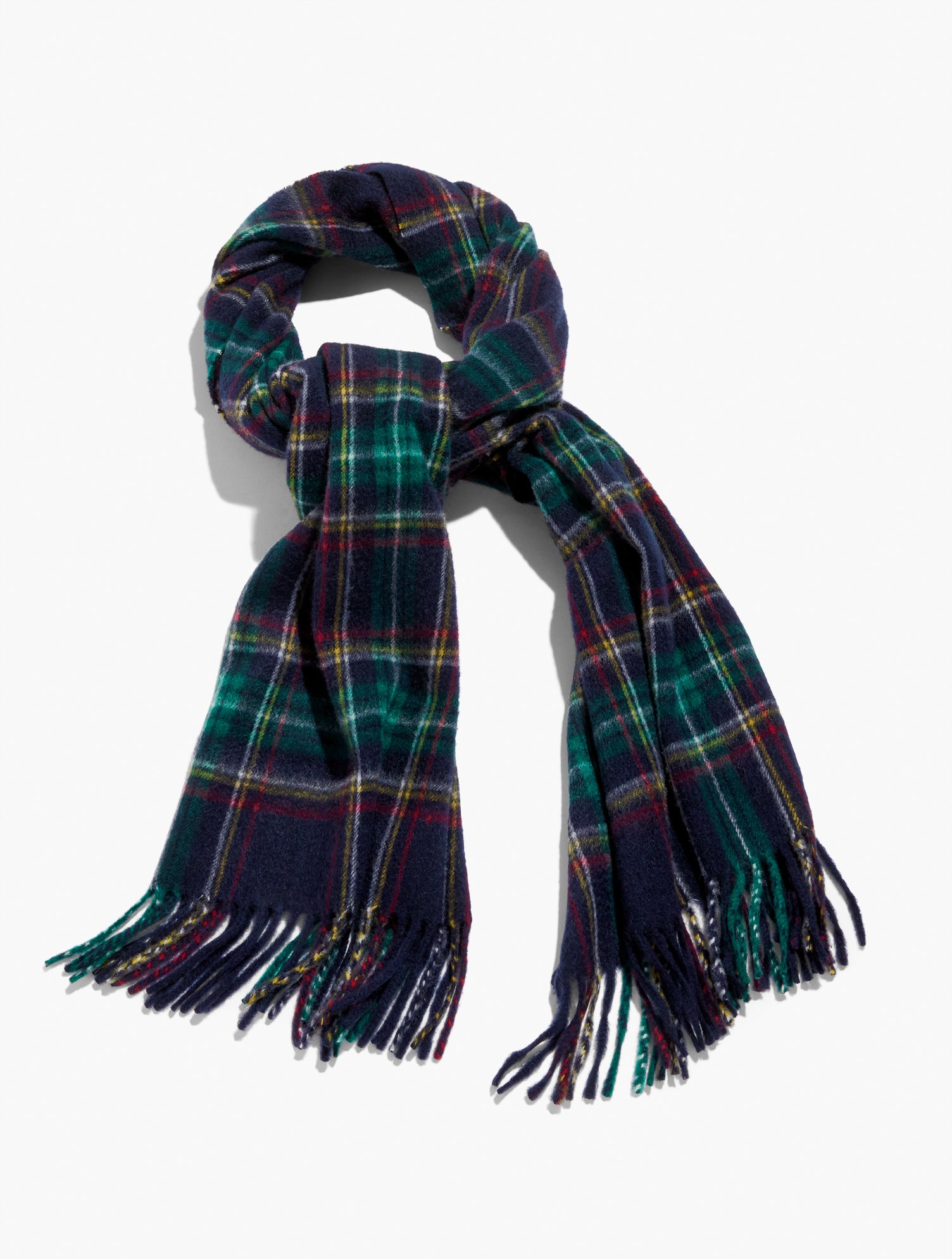 Talbots Cashmere Waterweave Scarf - Midnight Plaid - Indigo - 001 In Multi