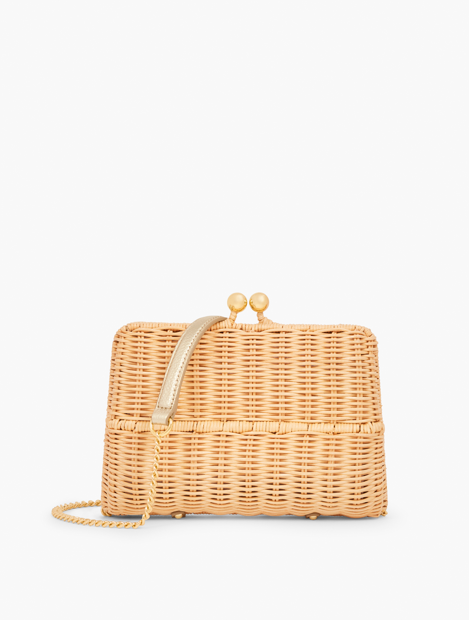 Talbots Embellished Wicker Clutch - Natural - 001