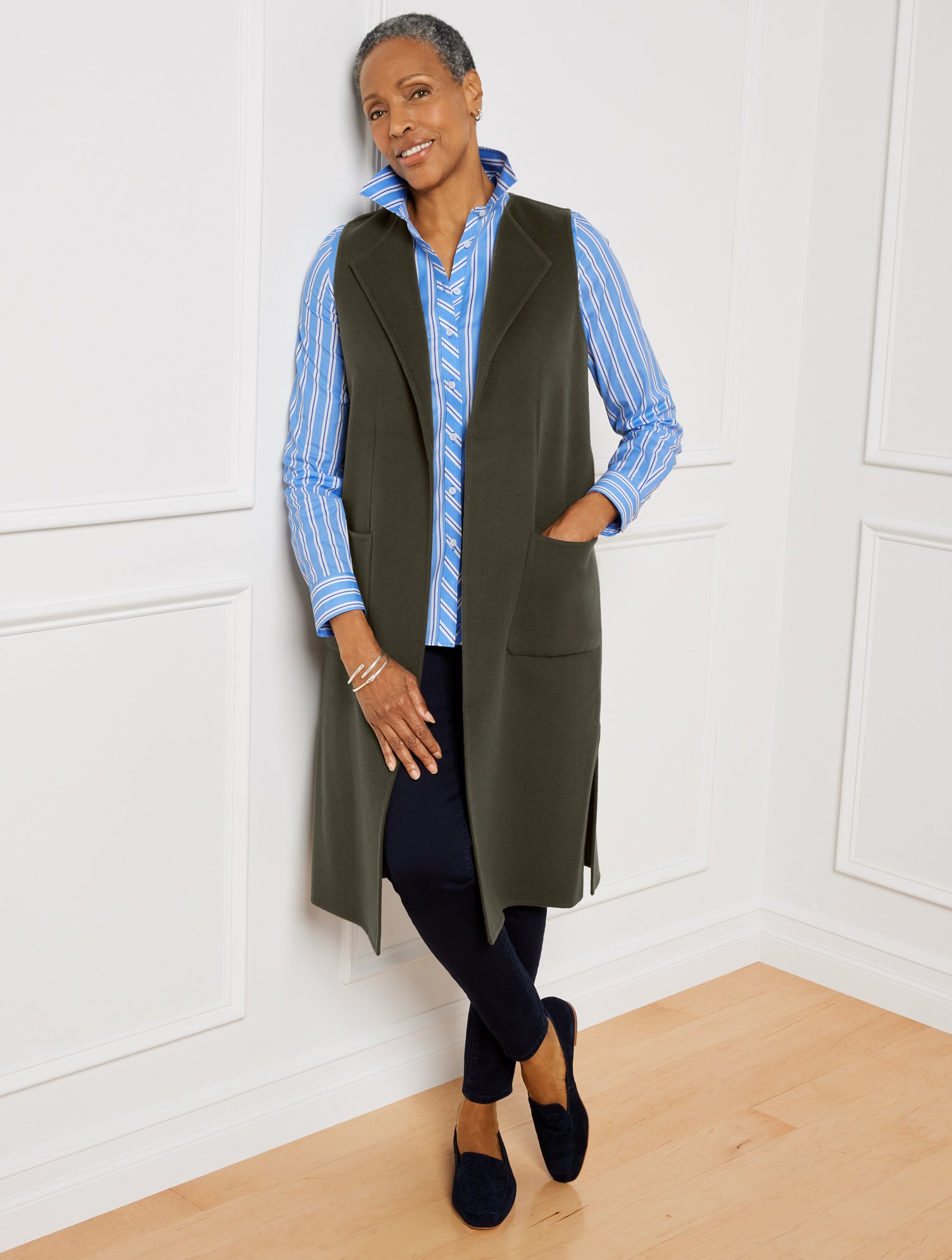 Double-Faced Wool Blend Vest Topper | Talbots