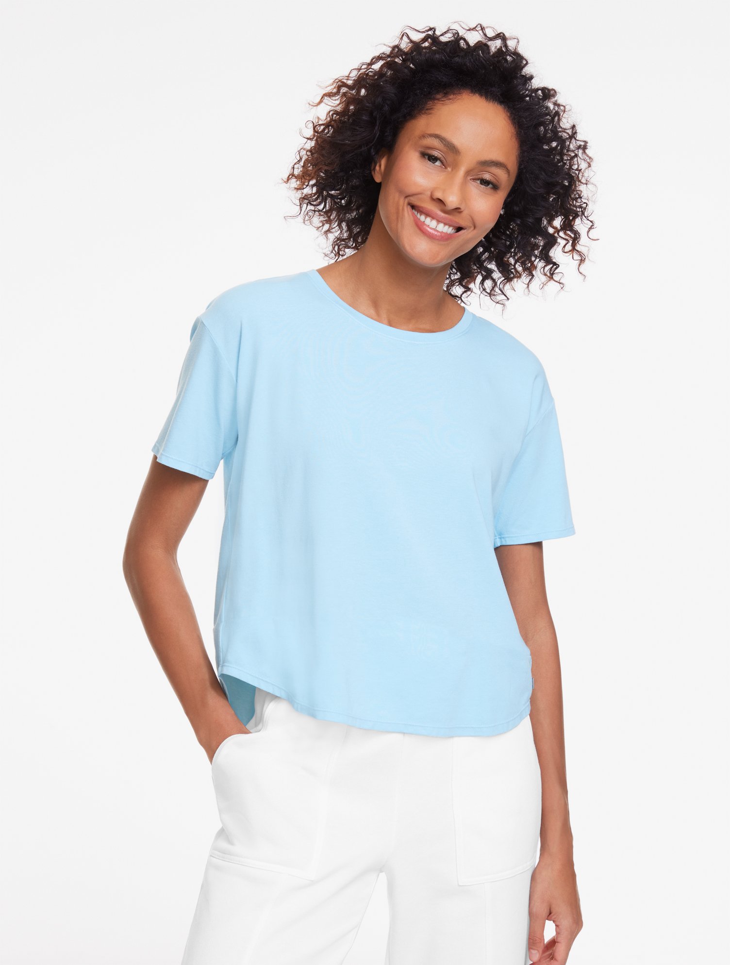 Supersoft Jersey Pleat Back Short Sleeve Tee