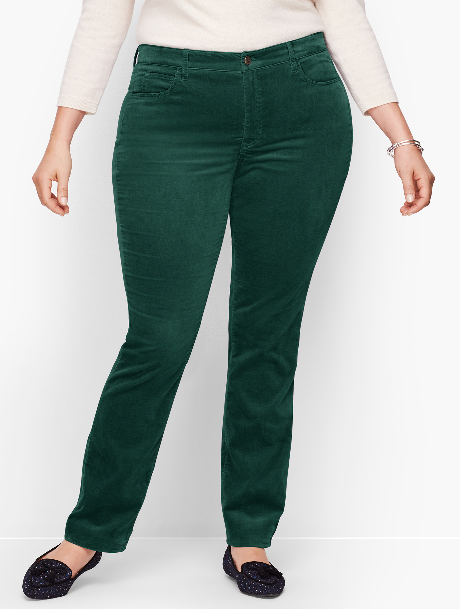 Velveteen Straight Leg Pants | Talbots display picture 1