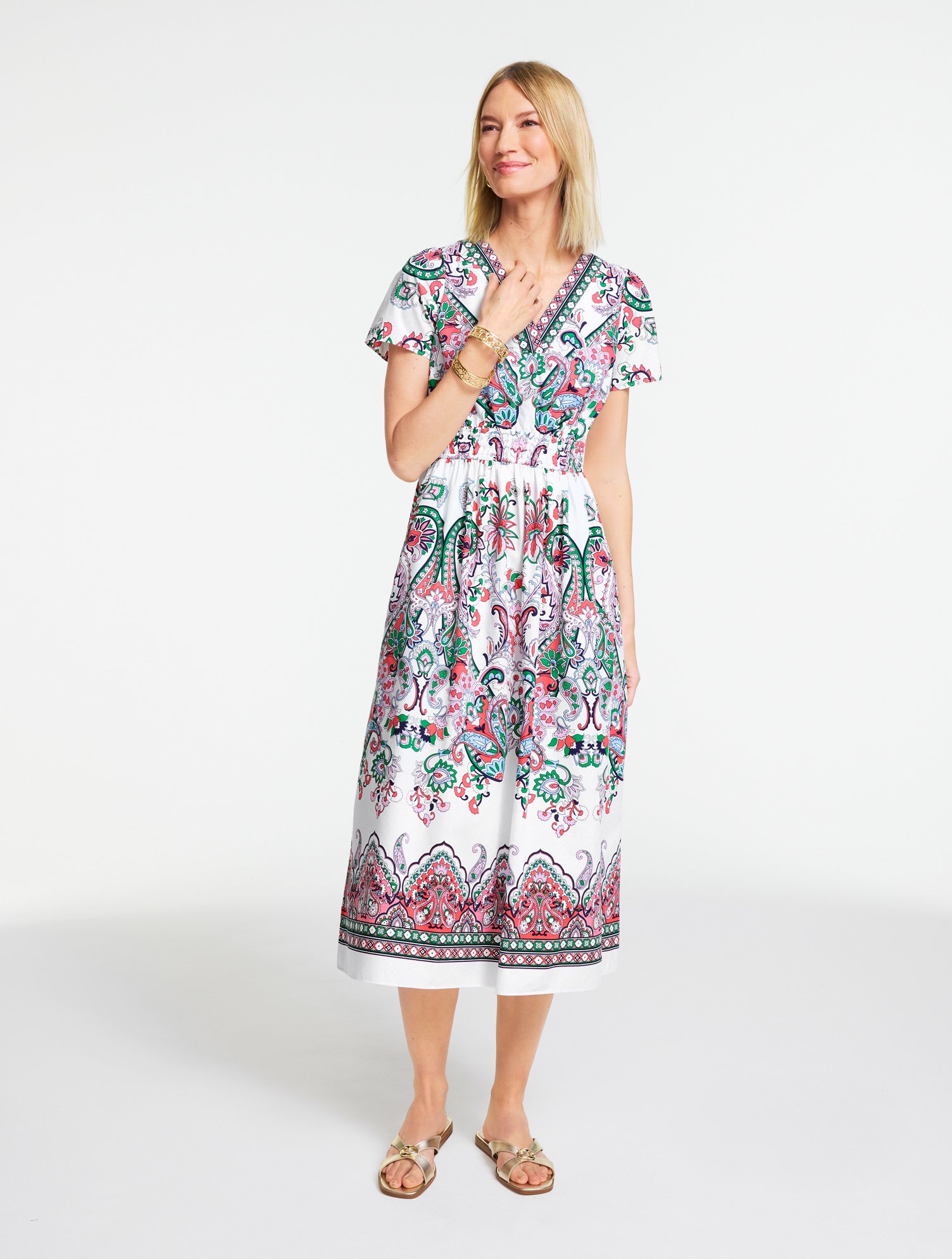 Modern Poplin Midi Dress - Jubilant Paisley
