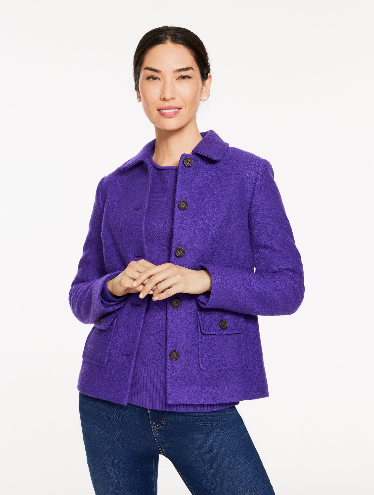 Talbots Plus Petite - Berkshire Wool Jacket - Brilliant Purple - 20  In Purple