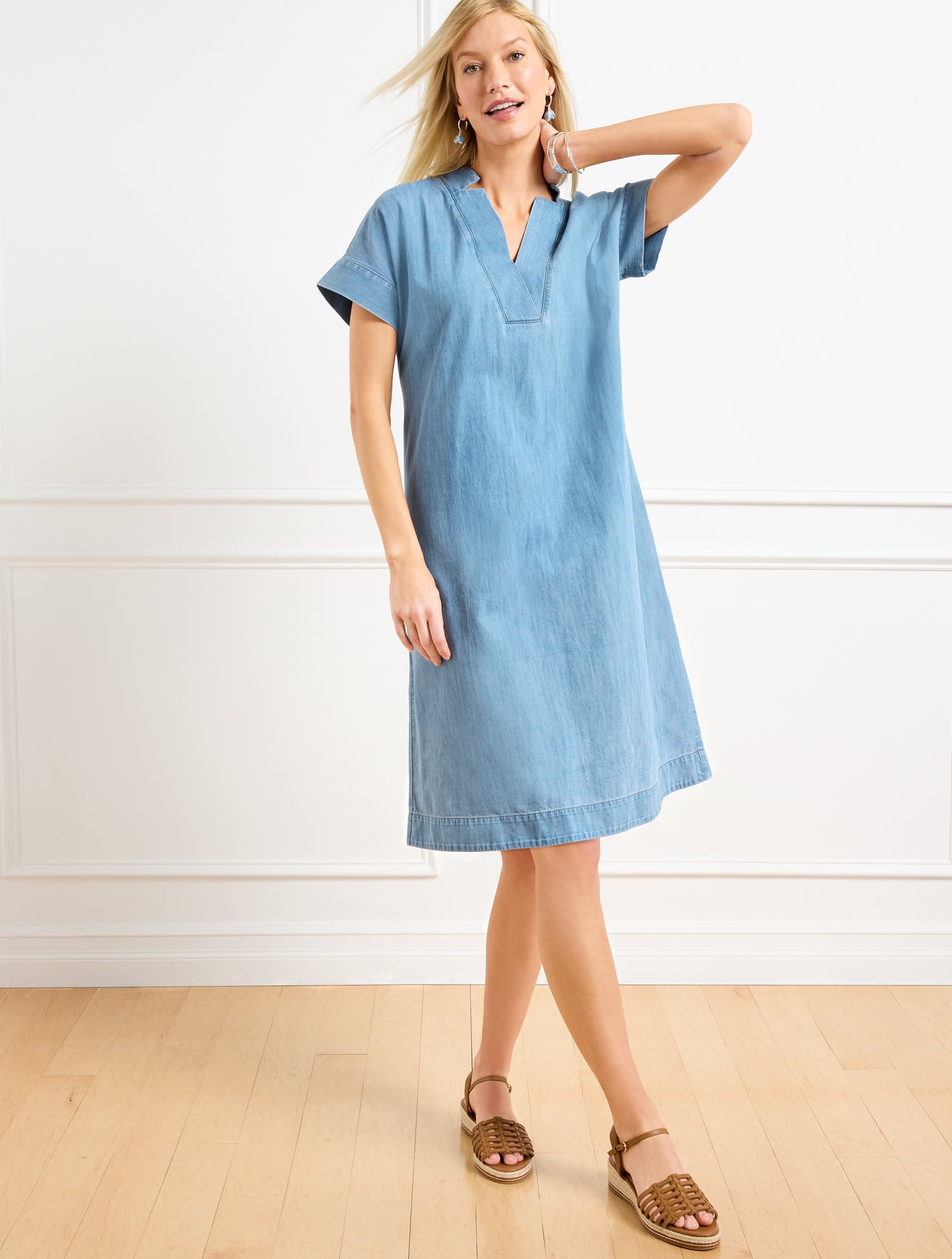white christmas dresses Denim Shift Dress main image 0