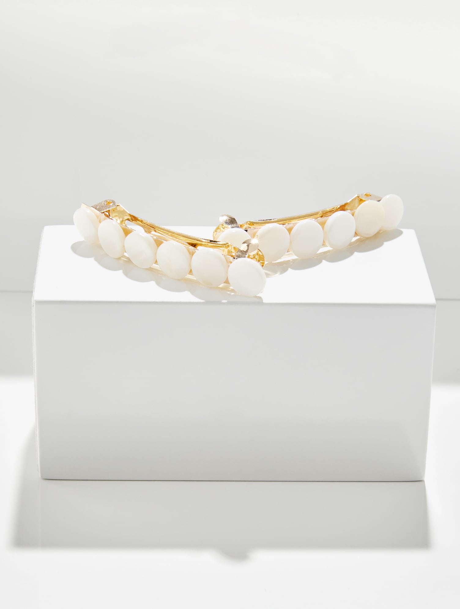 Coastal Mother of Pearl Barrette -  Set of 2