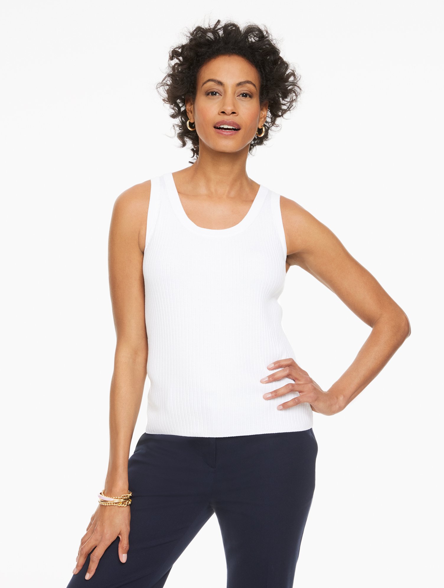 Ribbed Scoop Neck  Tank