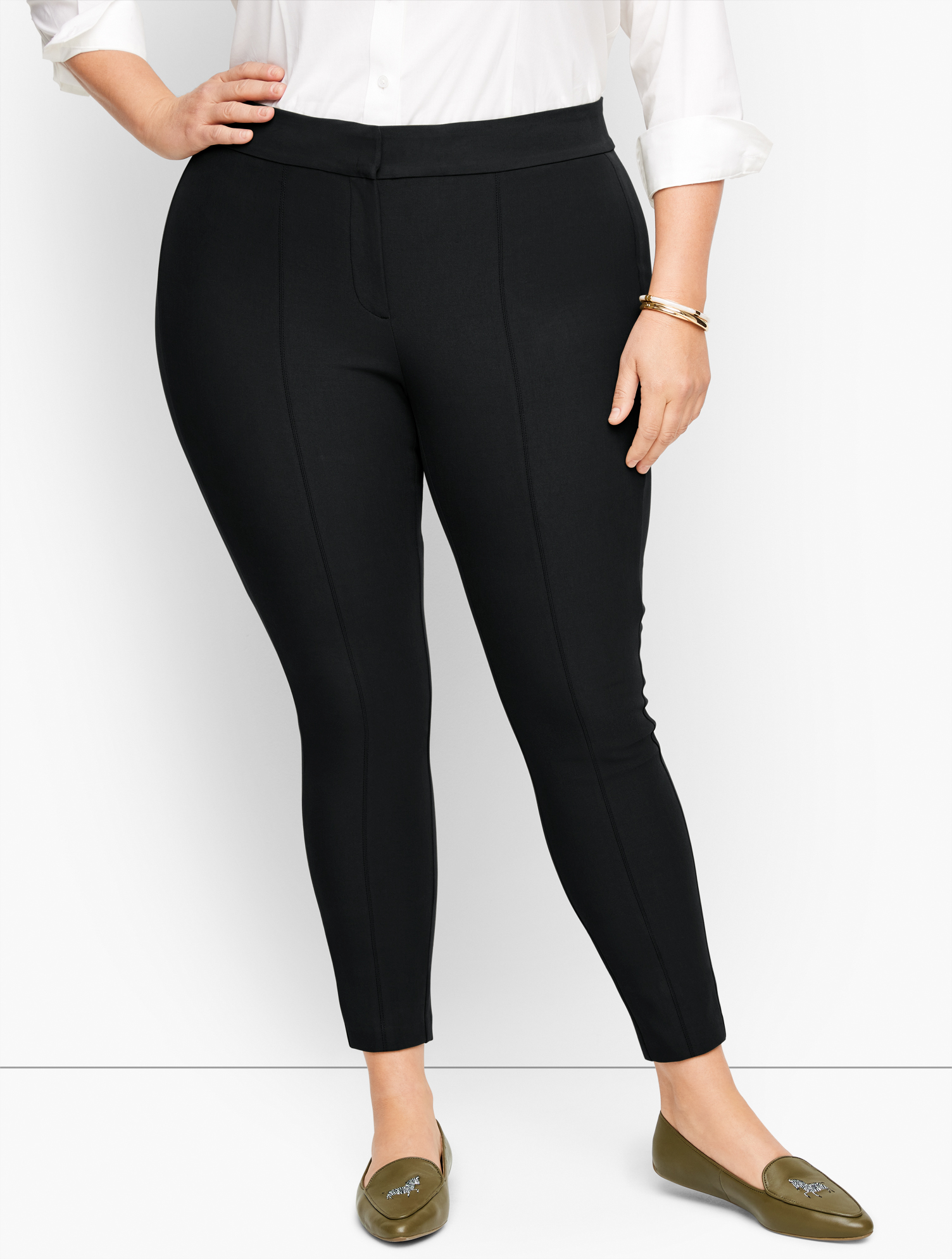 Talbots Plus Size Exclusive  Portland Pants - Black - 22
