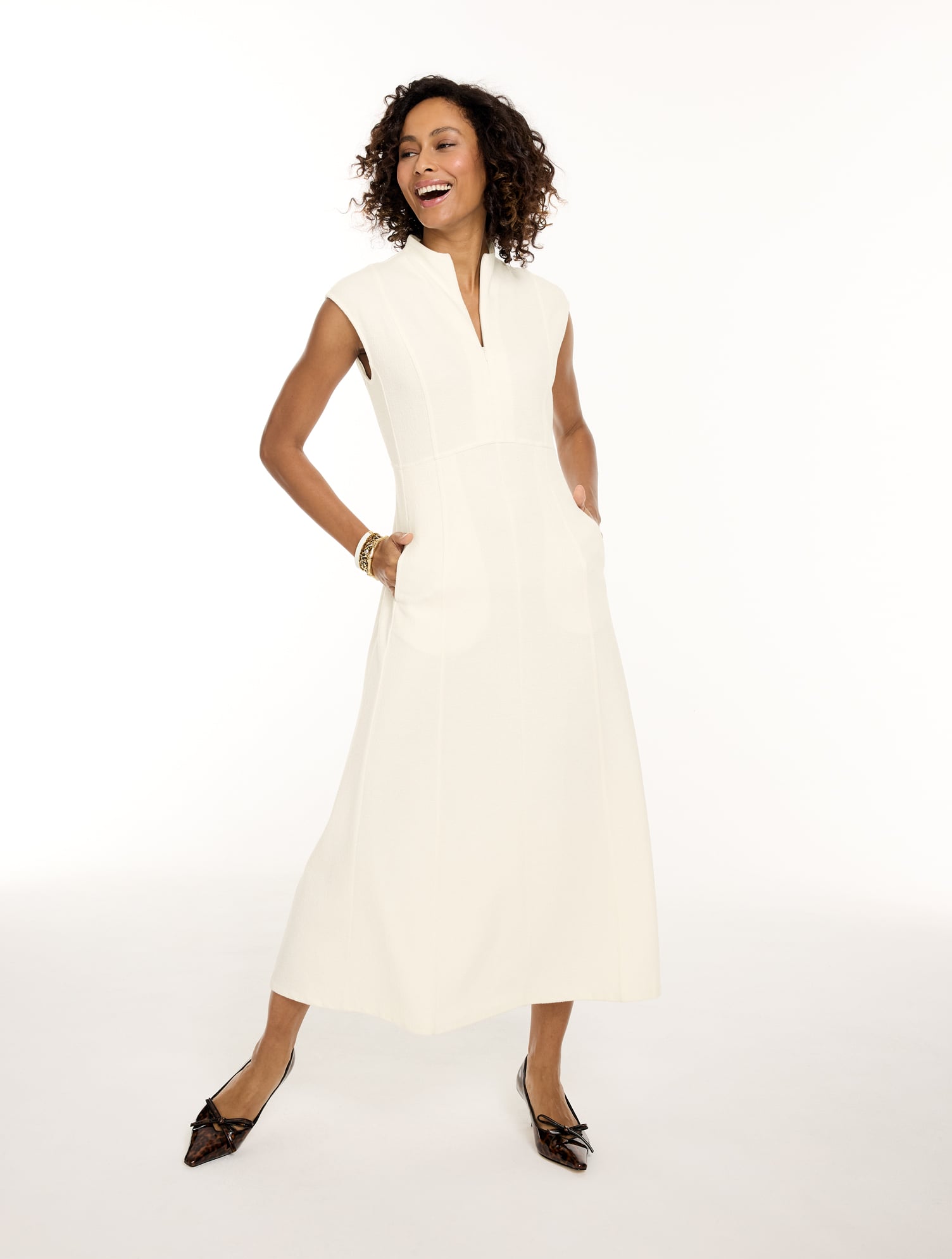 Textured Knit Fit & Flare Dress - thumbnail 5