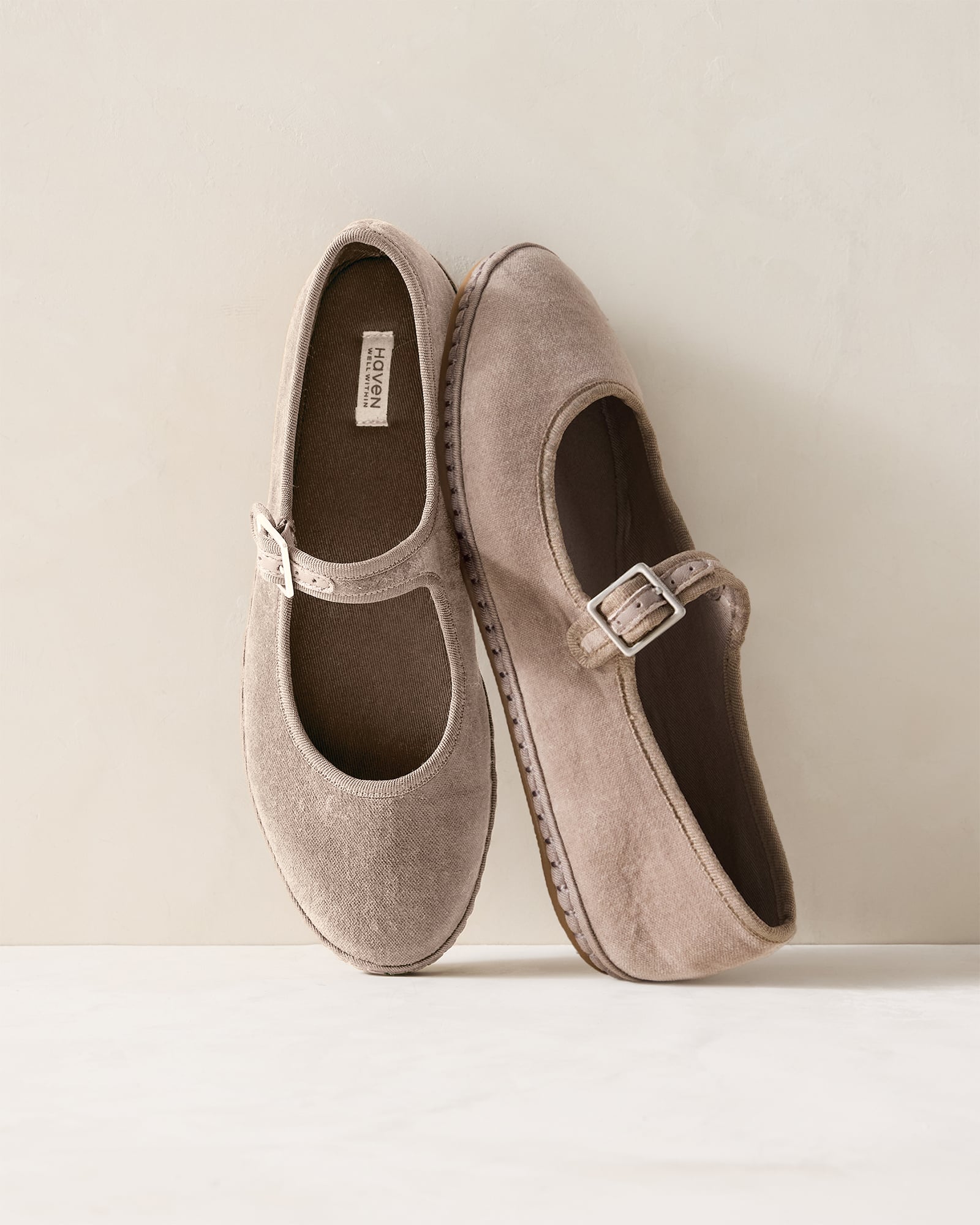 Velvet Mary Jane Ballet Flats - thumbnail 8