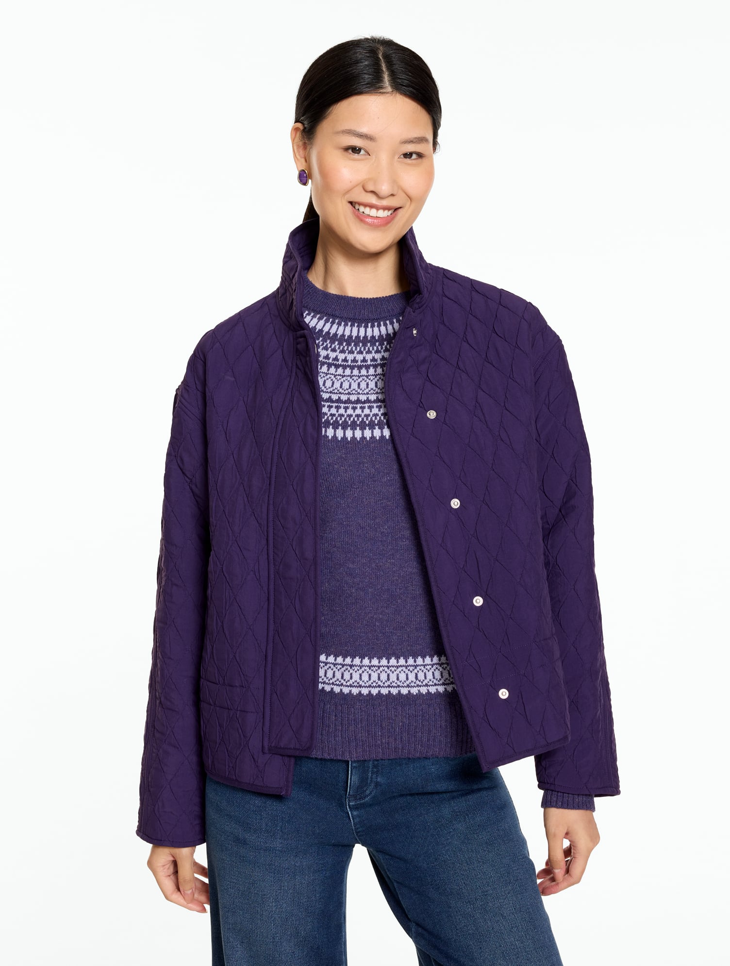 Quilted Mockneck Jacket
