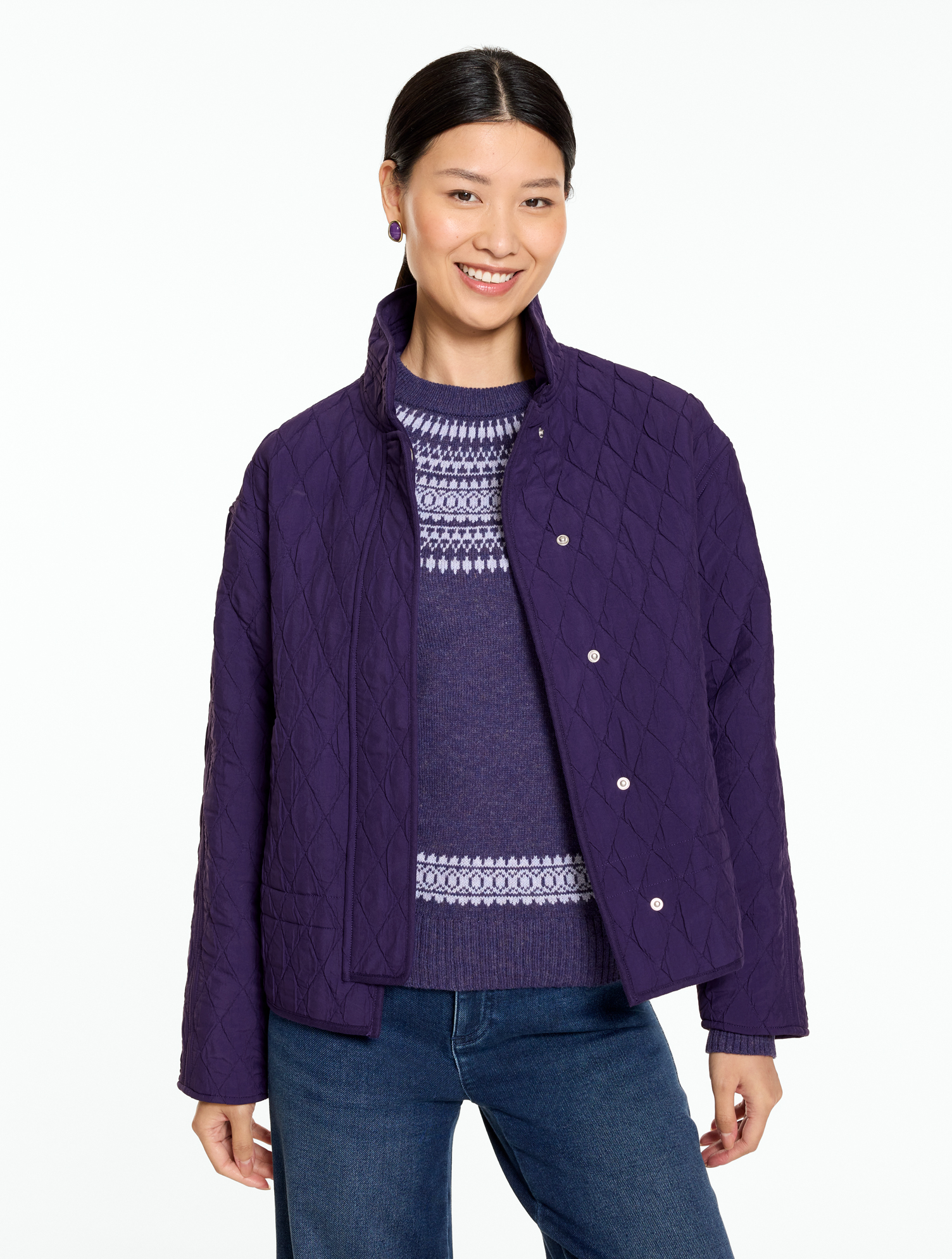 Quilted Mockneck Jacket