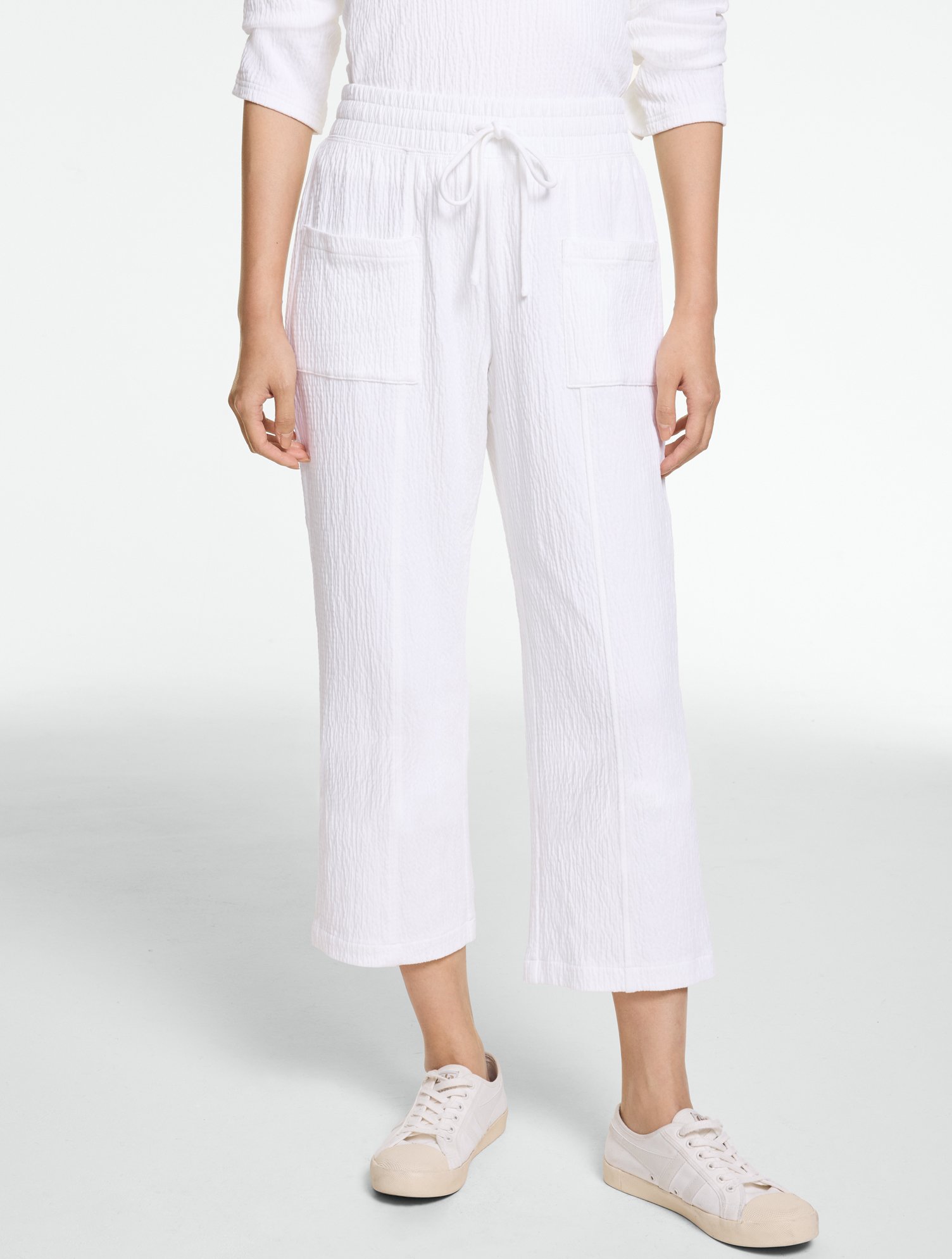 Crinkle Gauze Straight Leg Pants