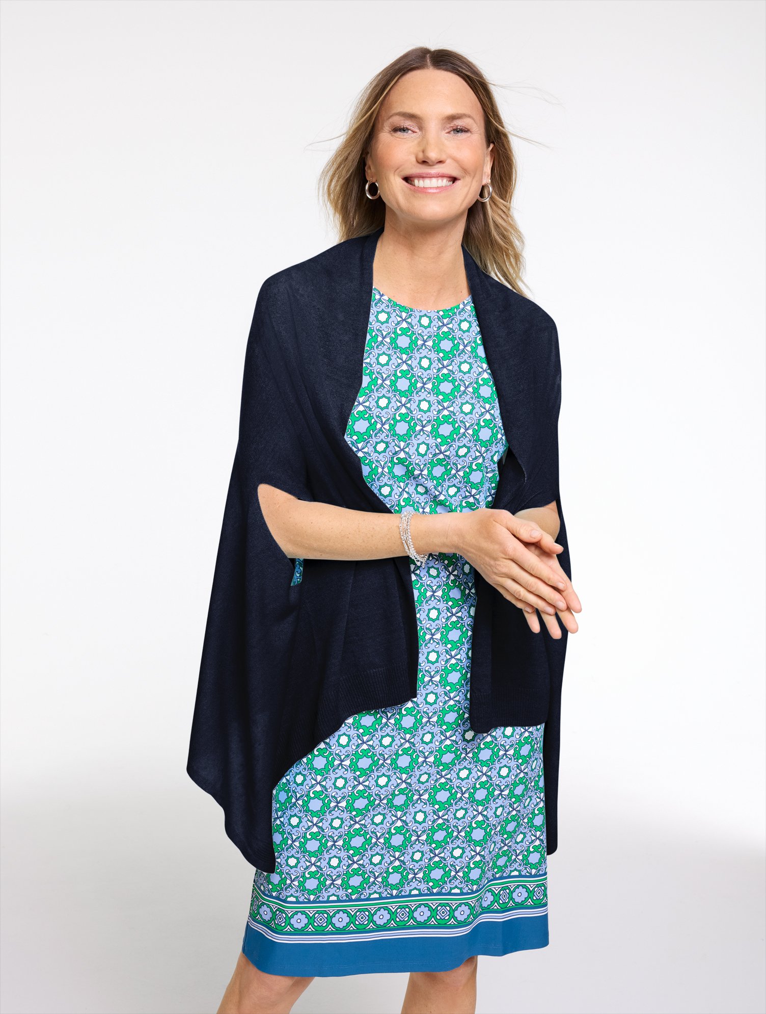 Linen Blend Travel Ruana