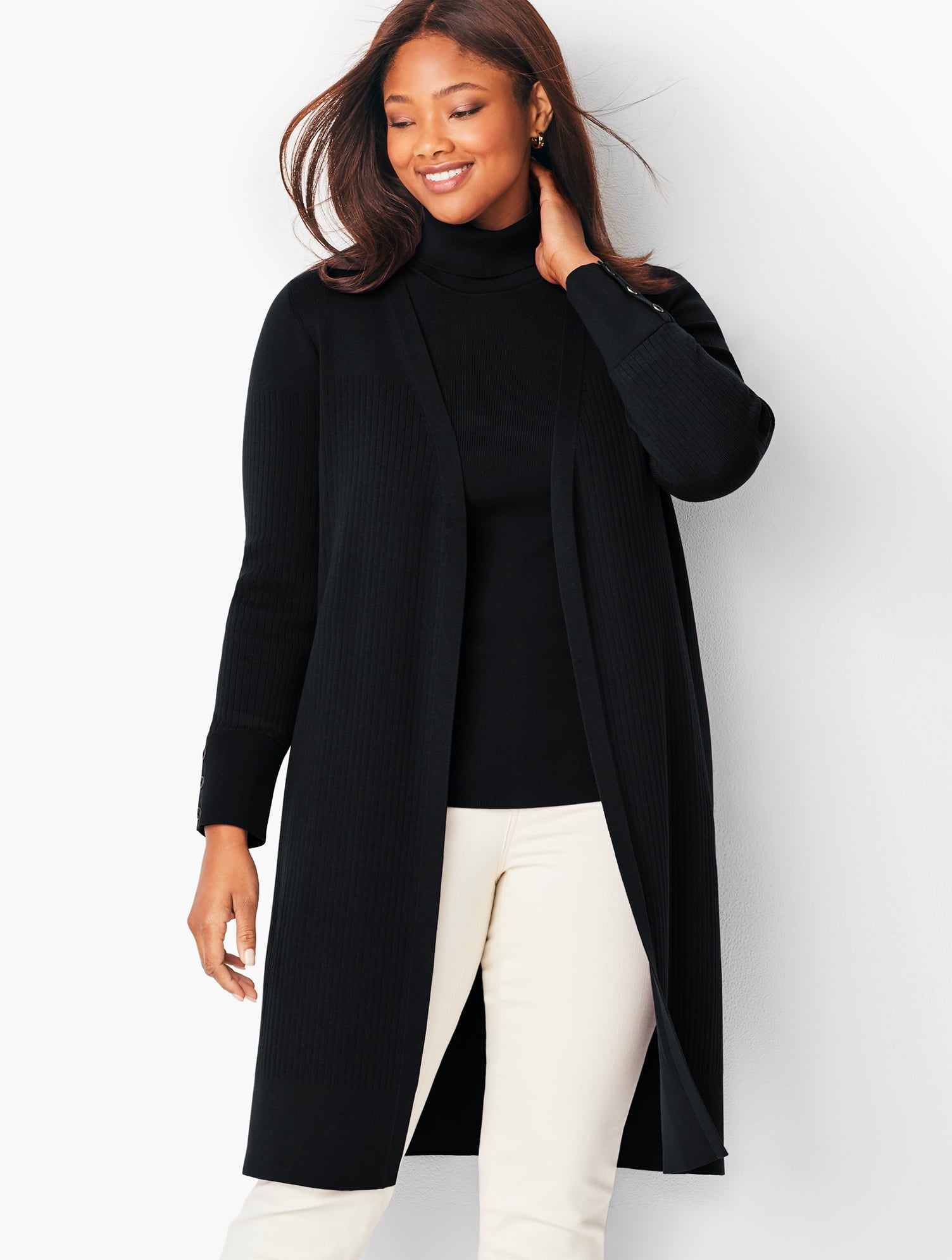 Long Open-Front Cardigan | Talbots