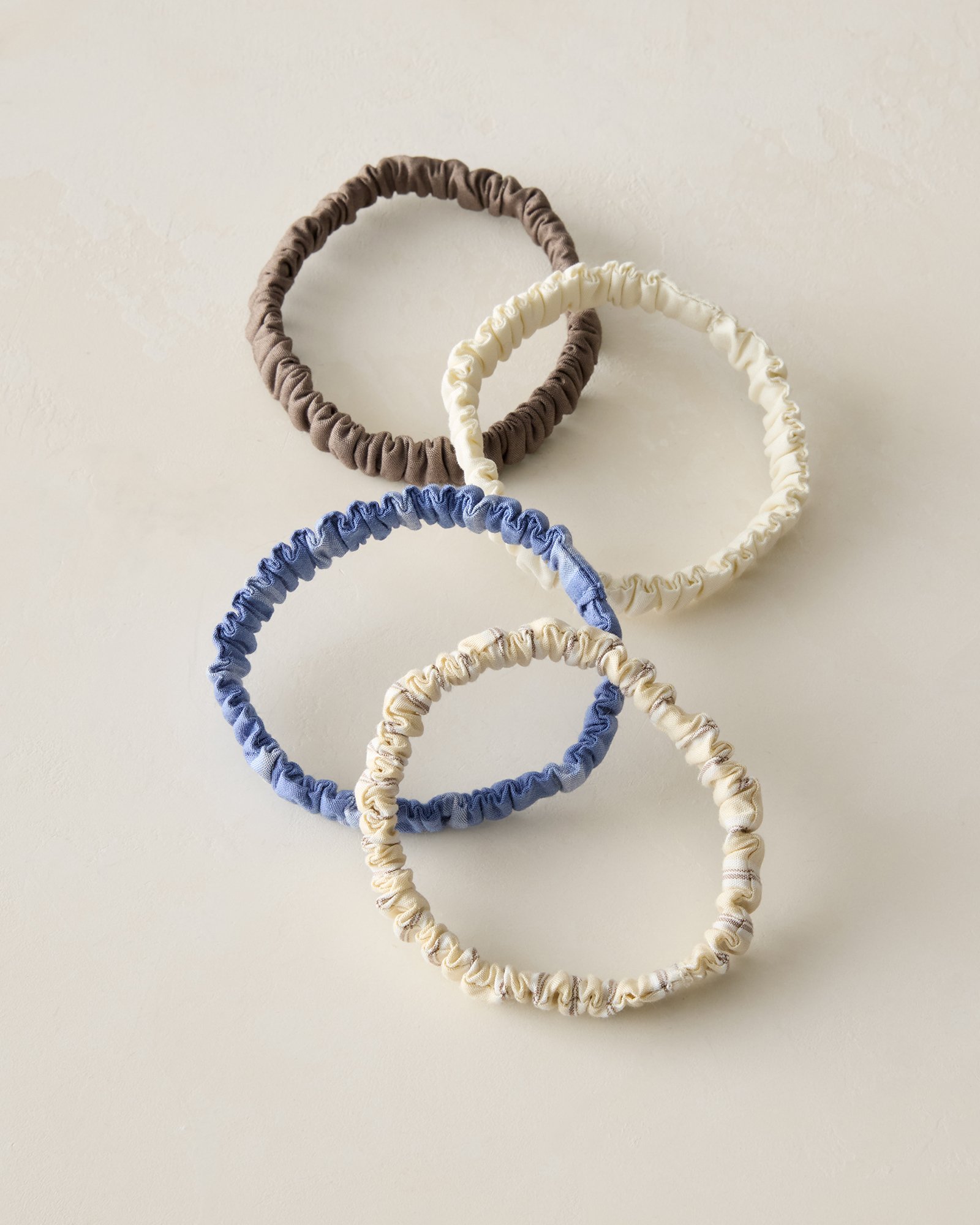 Cotton Poplin Scrunchies, Pack of 4