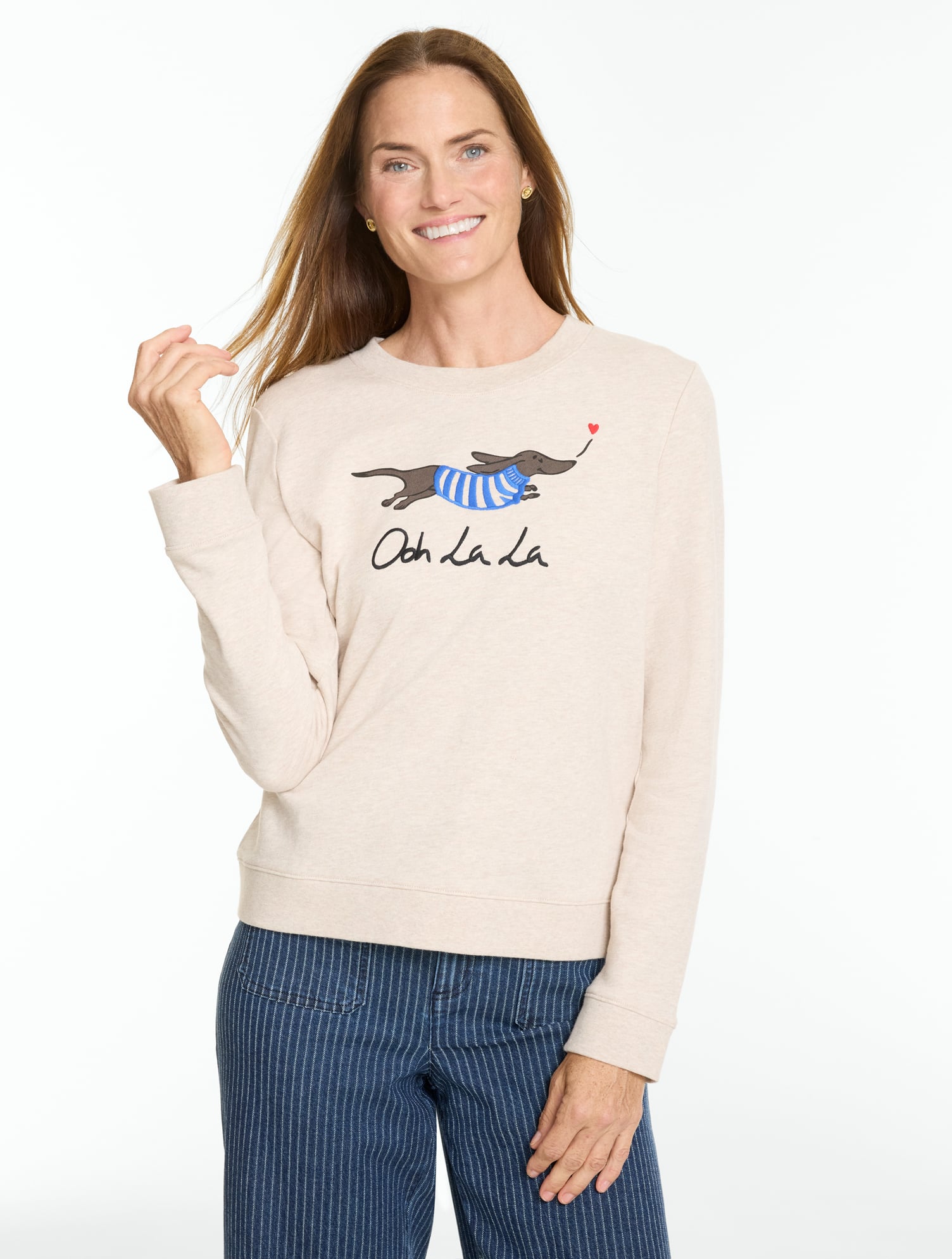 Crewneck Sweatshirt - Embroidered French Dog