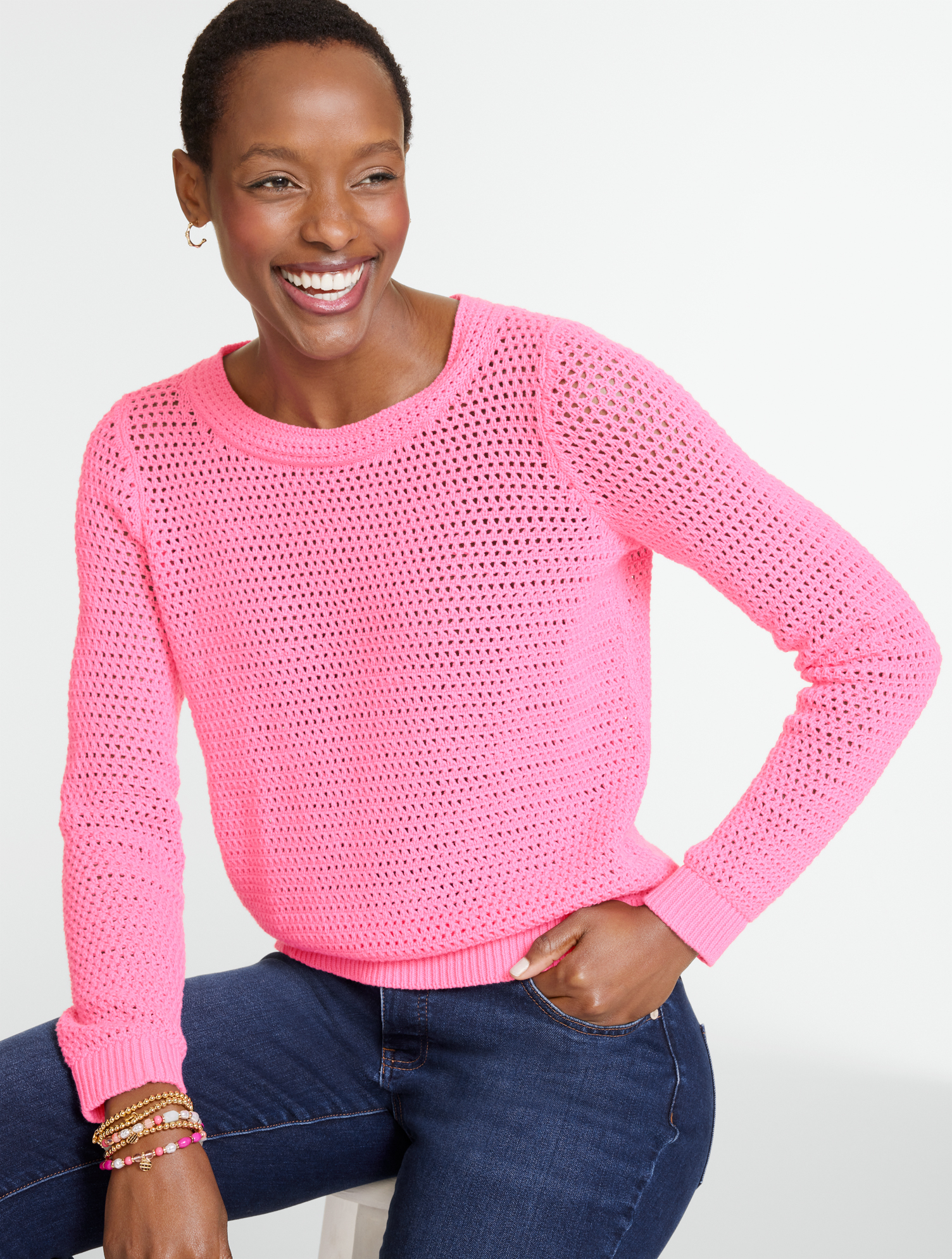 Crewneck Sweater - Dip-Dyed | Talbots