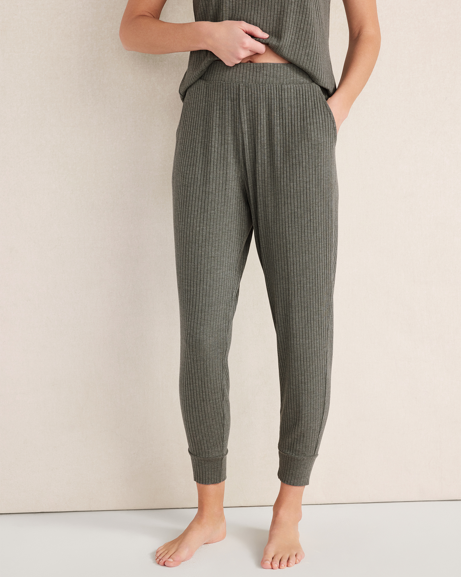Drapey Rib Knit Joggers