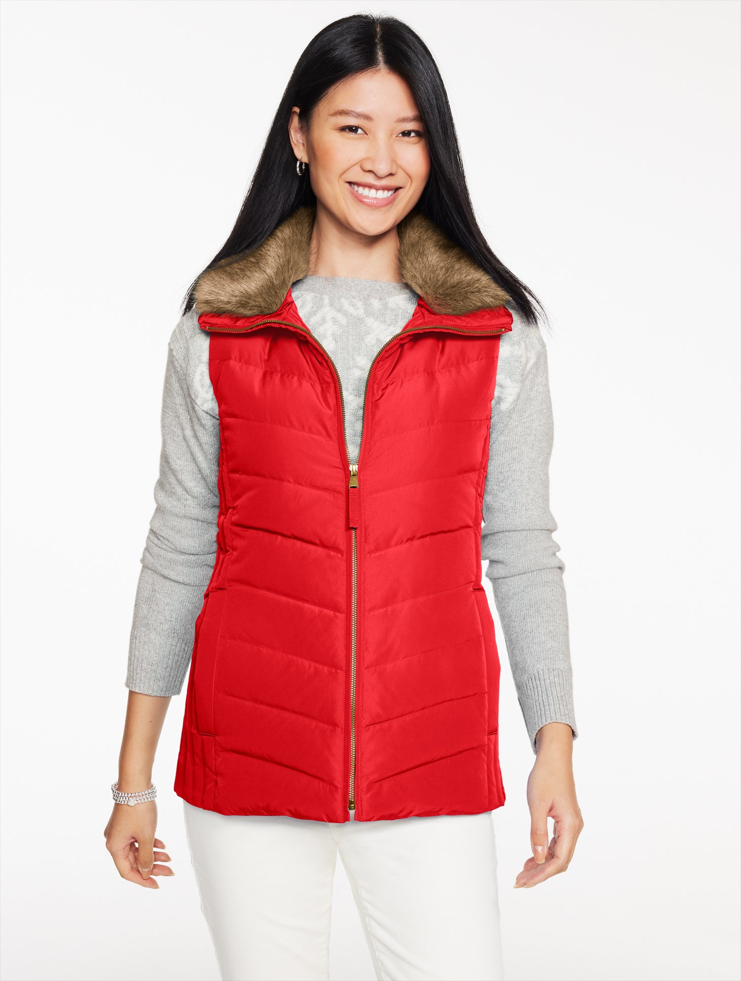 Quilted Down Puffer Vest - Solid | Talbots