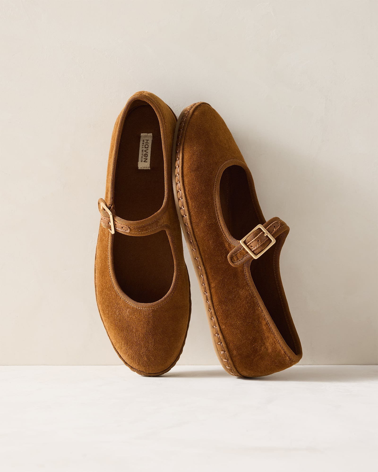 Velvet Mary Jane Ballet Flats - thumbnail 7
