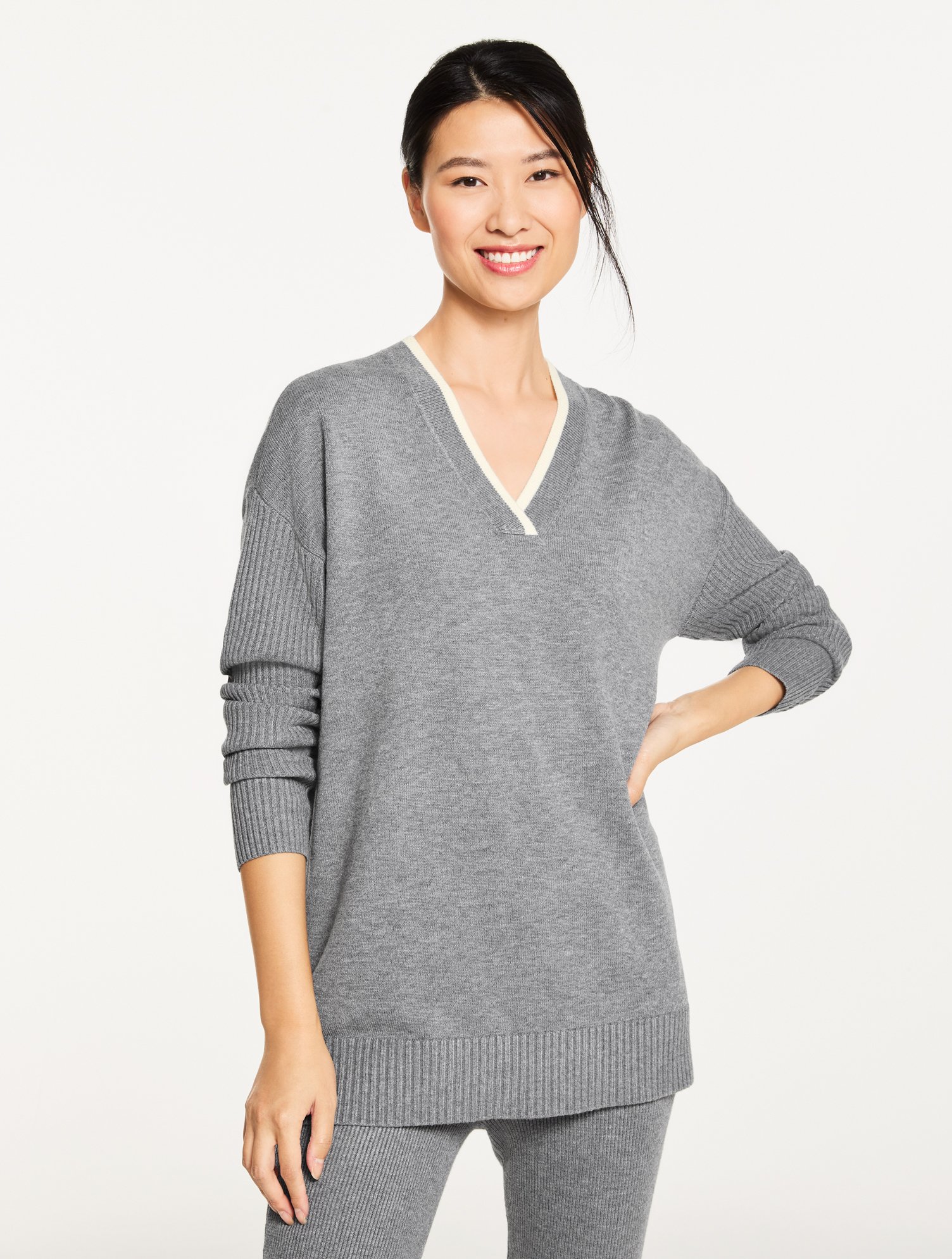 V-Neck Tunic Sweater