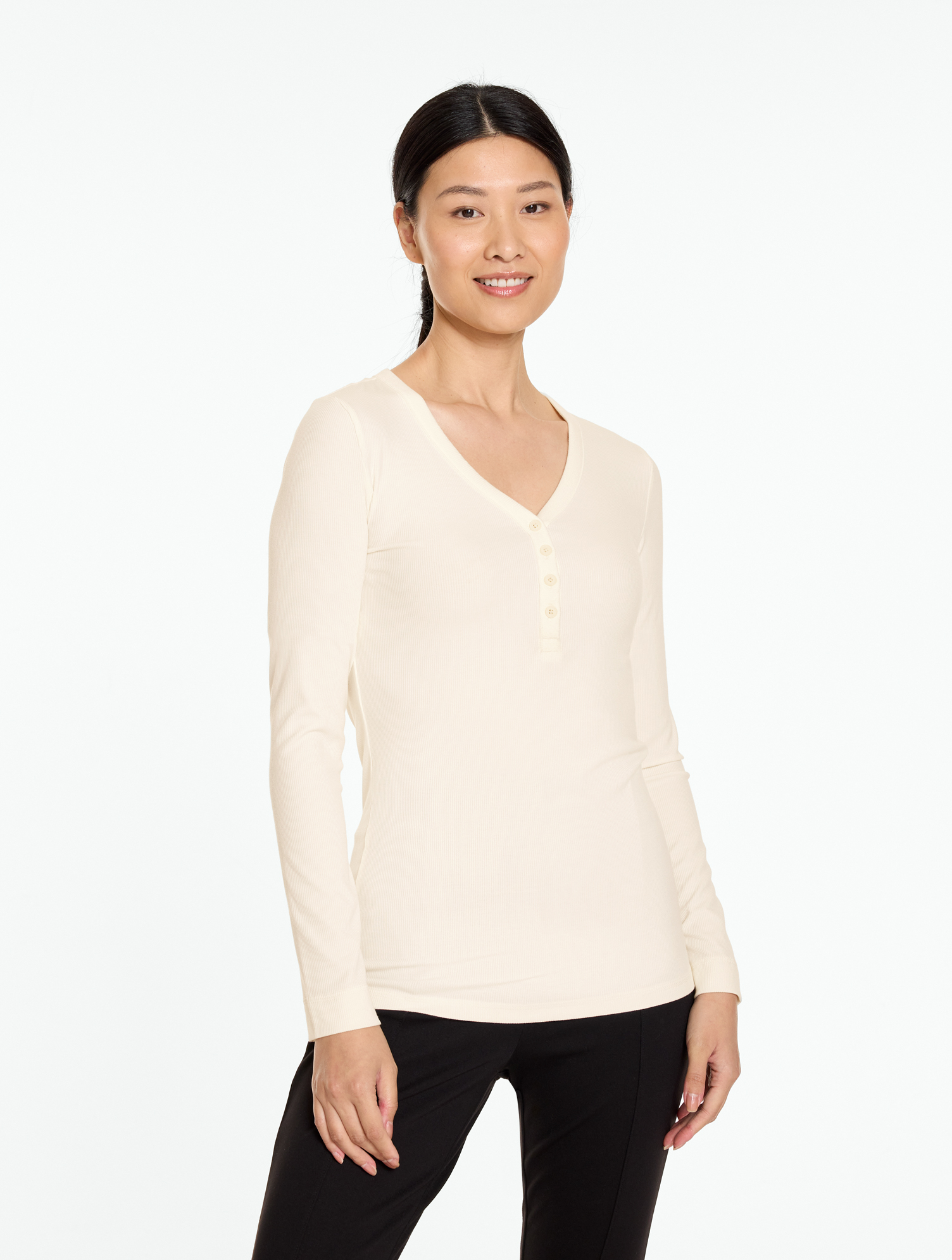 Ribbed Henley Tee - thumbnail 6