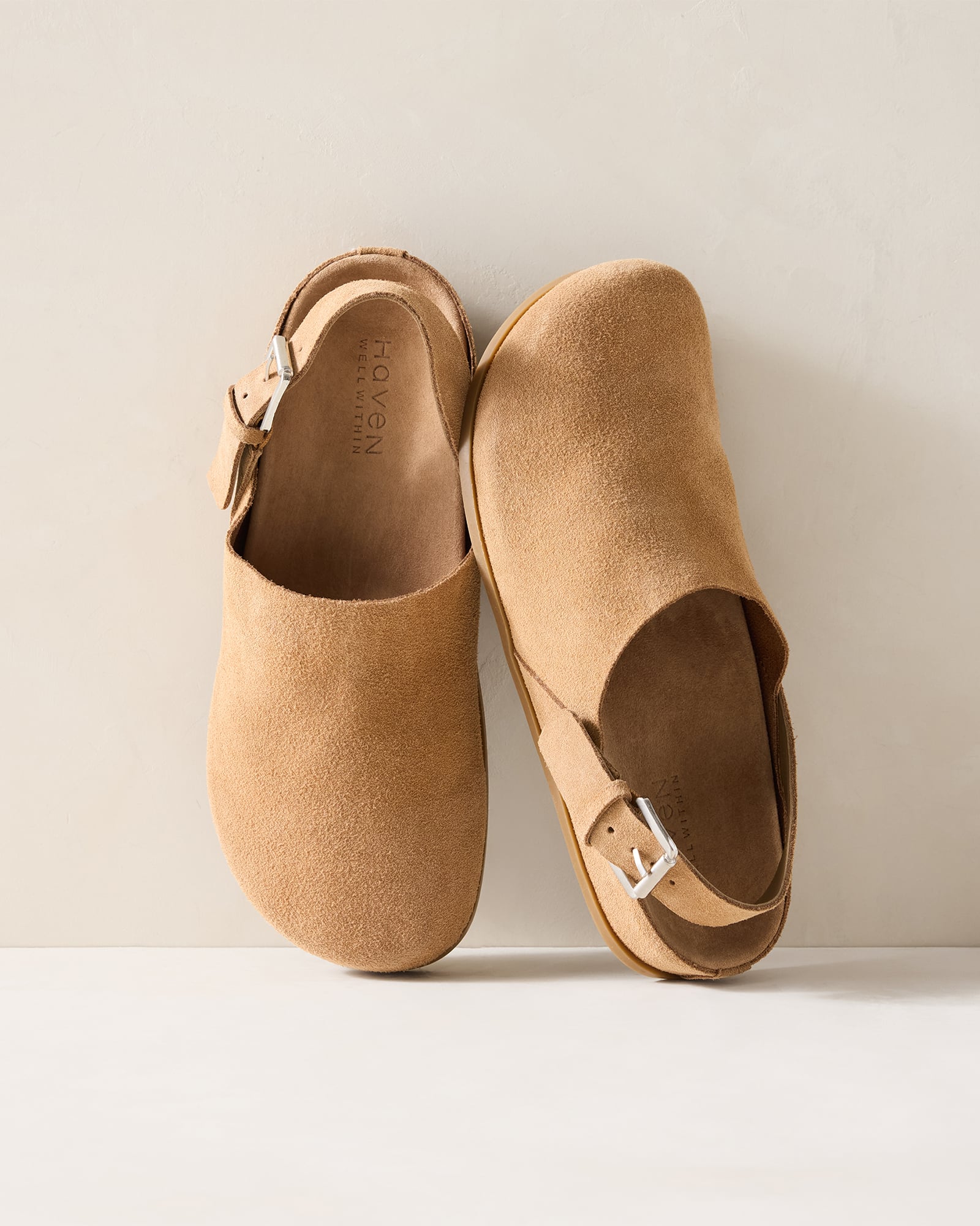Suede Buckle Clogs
