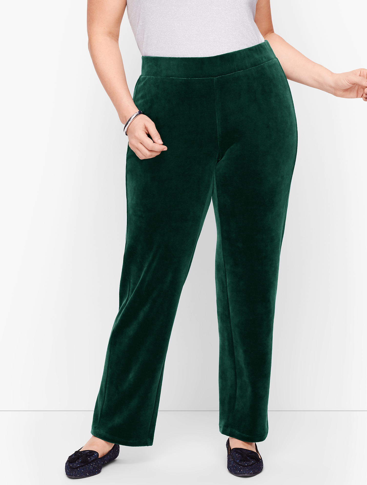Luxe Velour Straight Leg Pants | Talbots