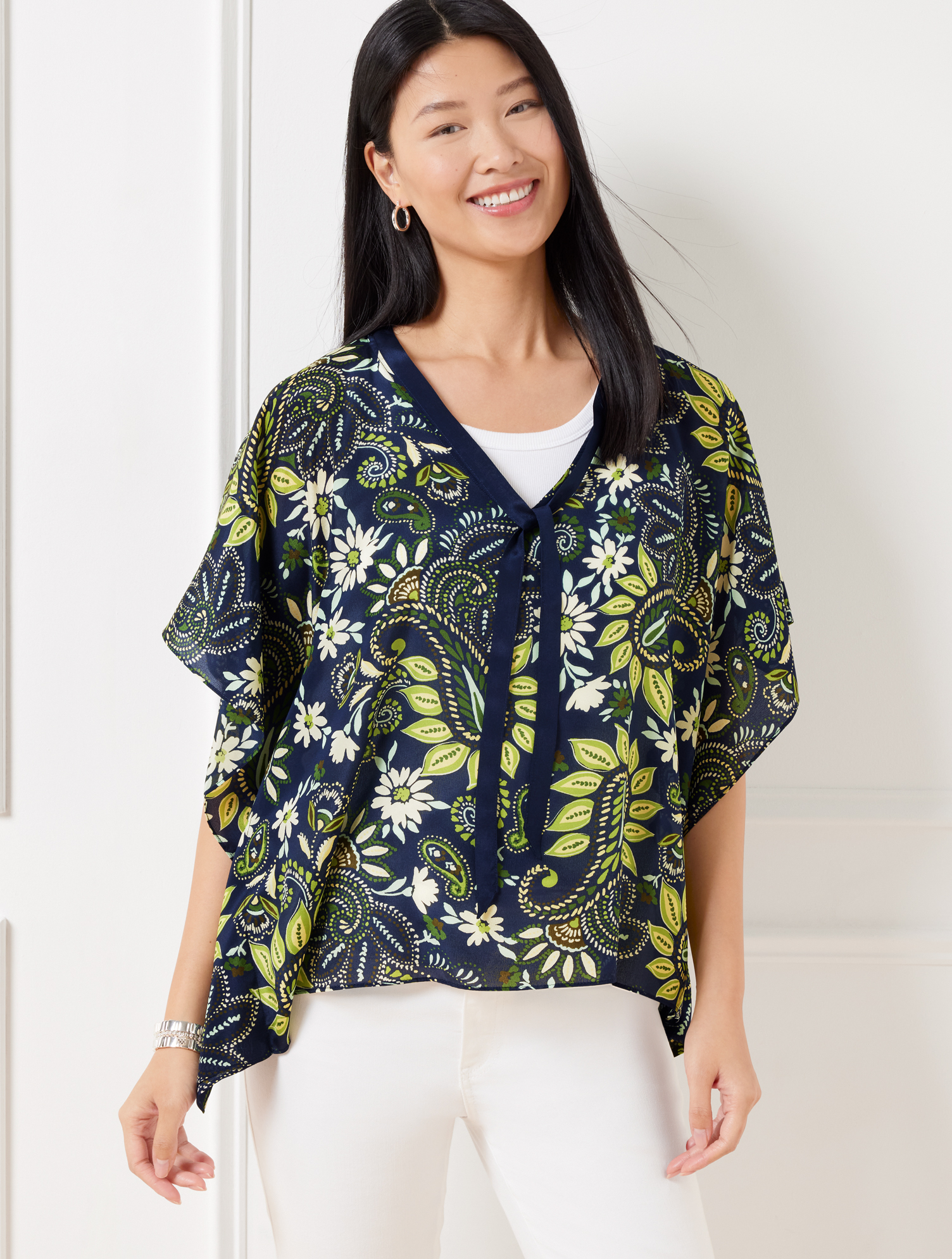 Tie Neck Topper - Paisley Blooms