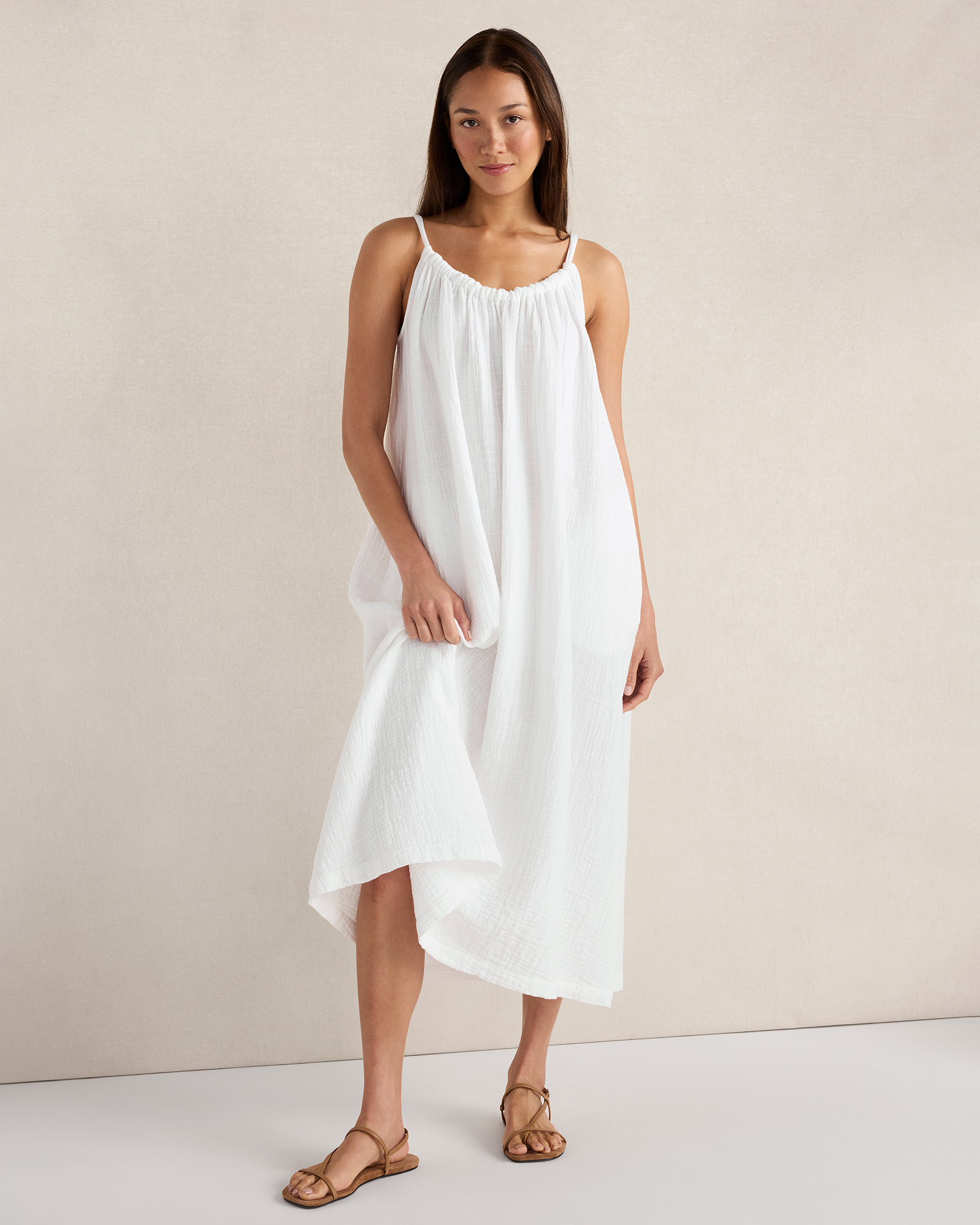 tropical print cotton dress Joseph Ribkoff A-Line Wrap Style 262225 Vanilla/Multi / 8 Jacquard Dresses drop waist silhouette Pearl Cotton Plunge Mini Size (Waist x Inseam):34x30