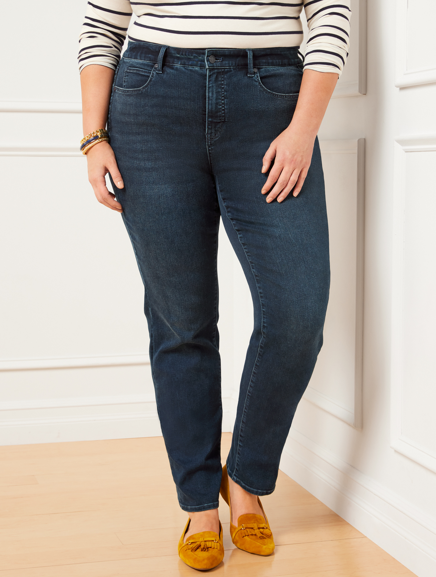 Talbots Plus Exclusive Straight Leg Jeans - Florence Wash - Curvy Fit - 22